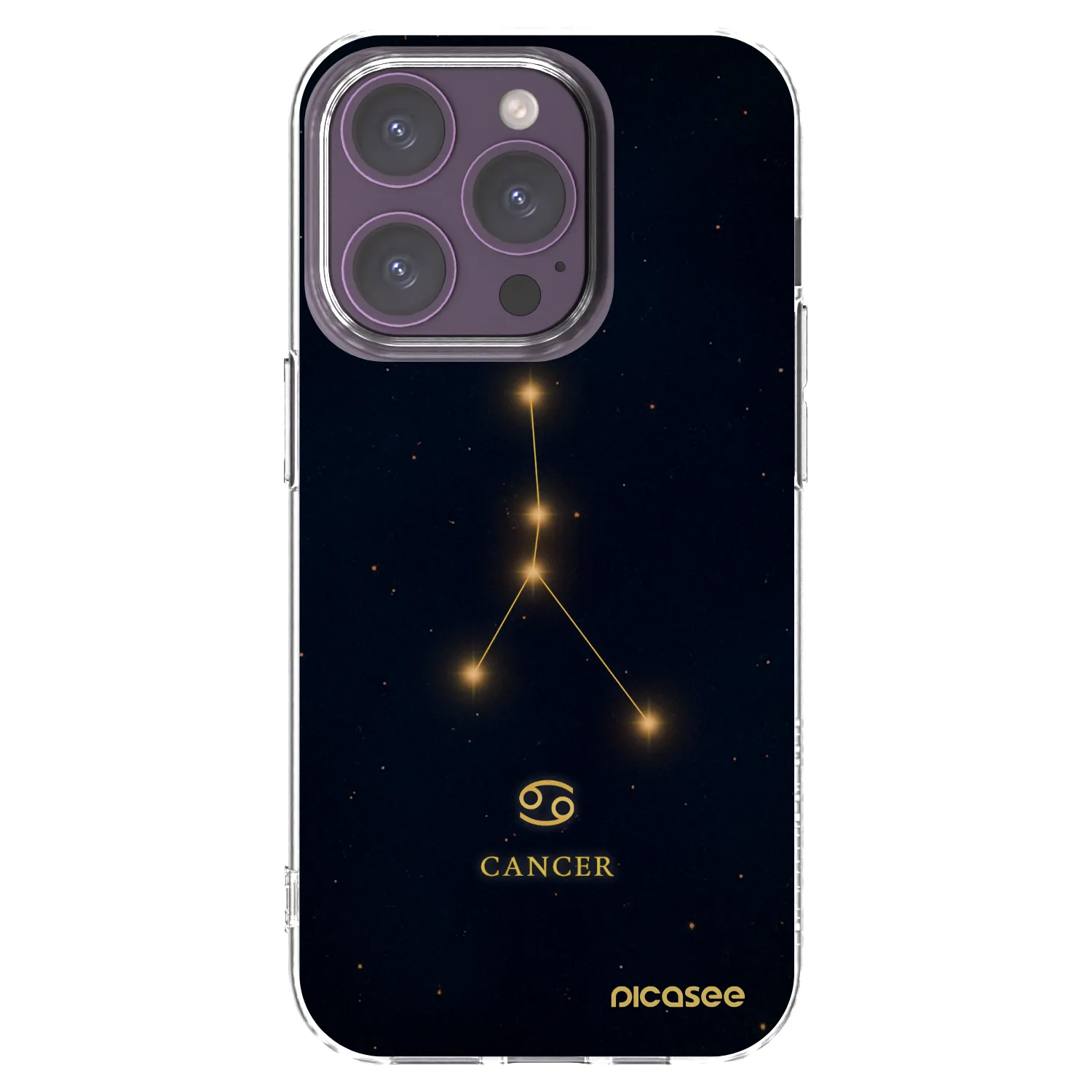 Picasee silikonowe przeźroczyste etui na Apple iPhone 14 Pro - CANCER