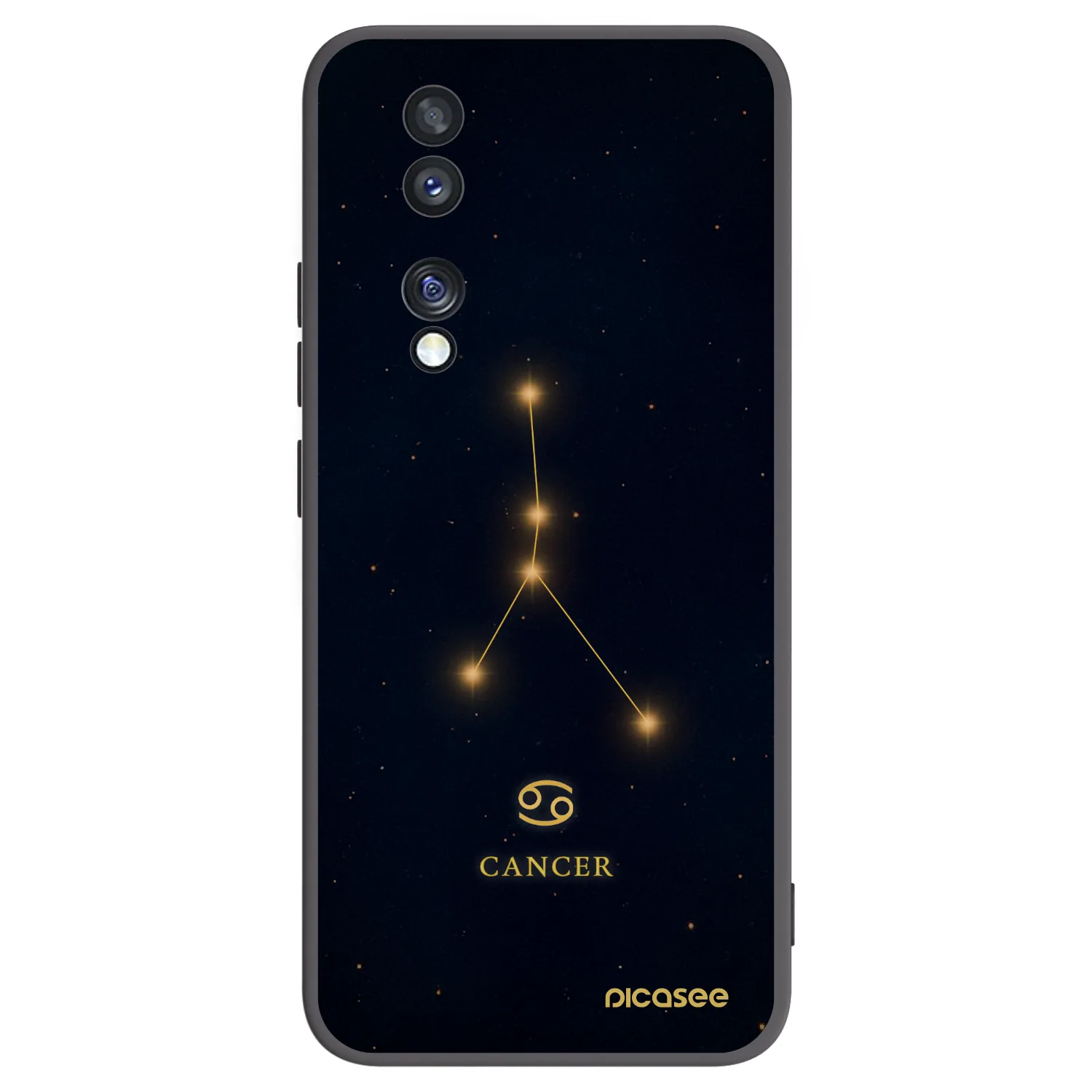 Picasee silikonowe czarne etui na Honor 70 - CANCER