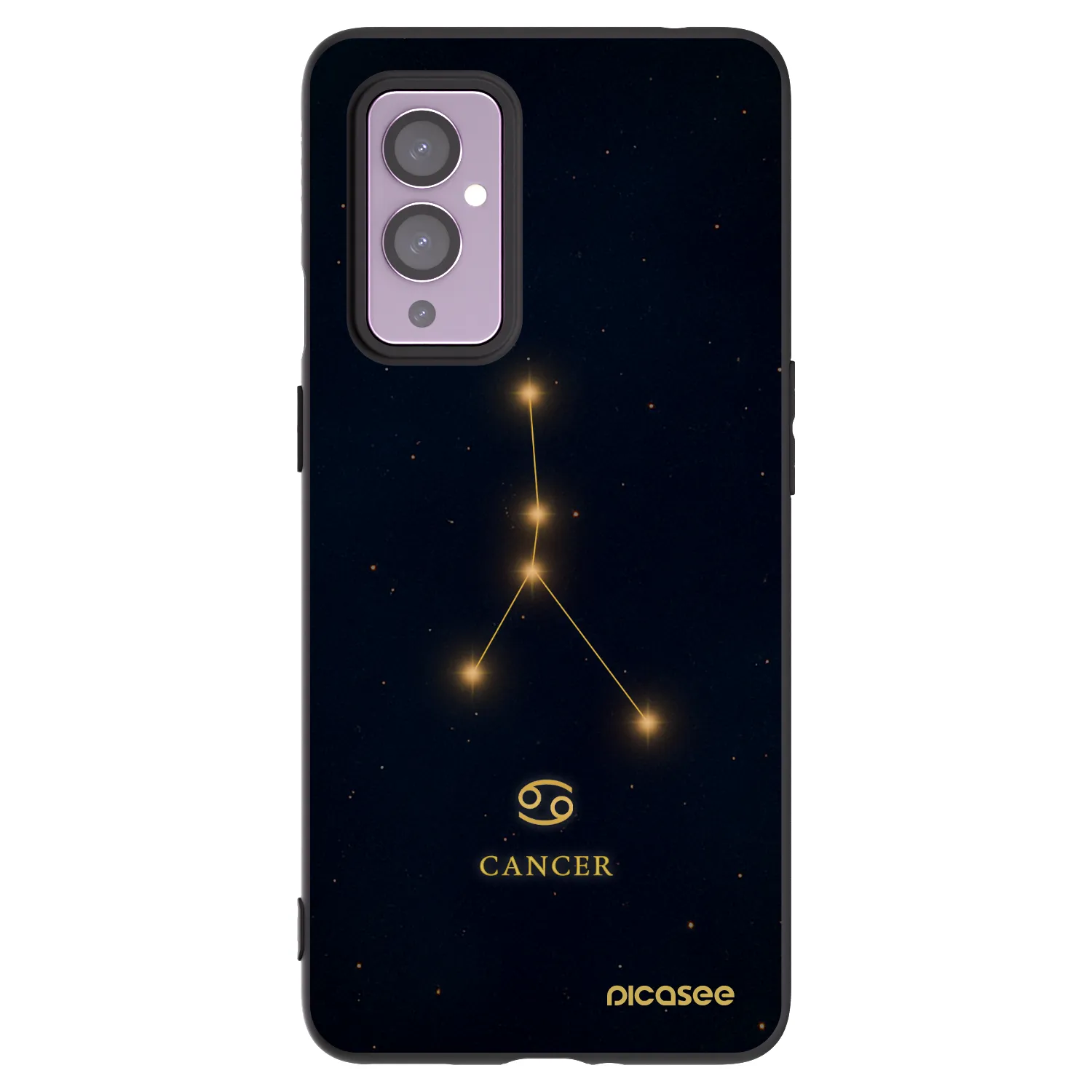 Picasee silikonowe czarne etui na OnePlus 9 - CANCER