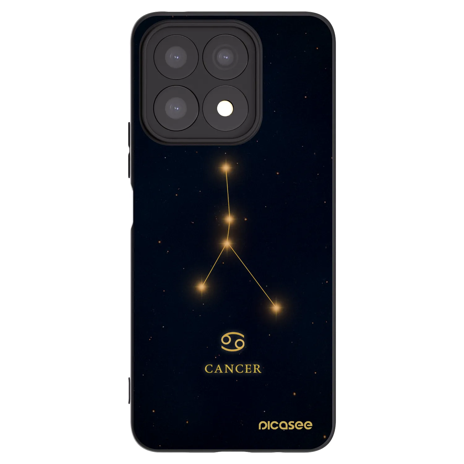 Picasee silikonowe czarne etui na Honor X8a - CANCER