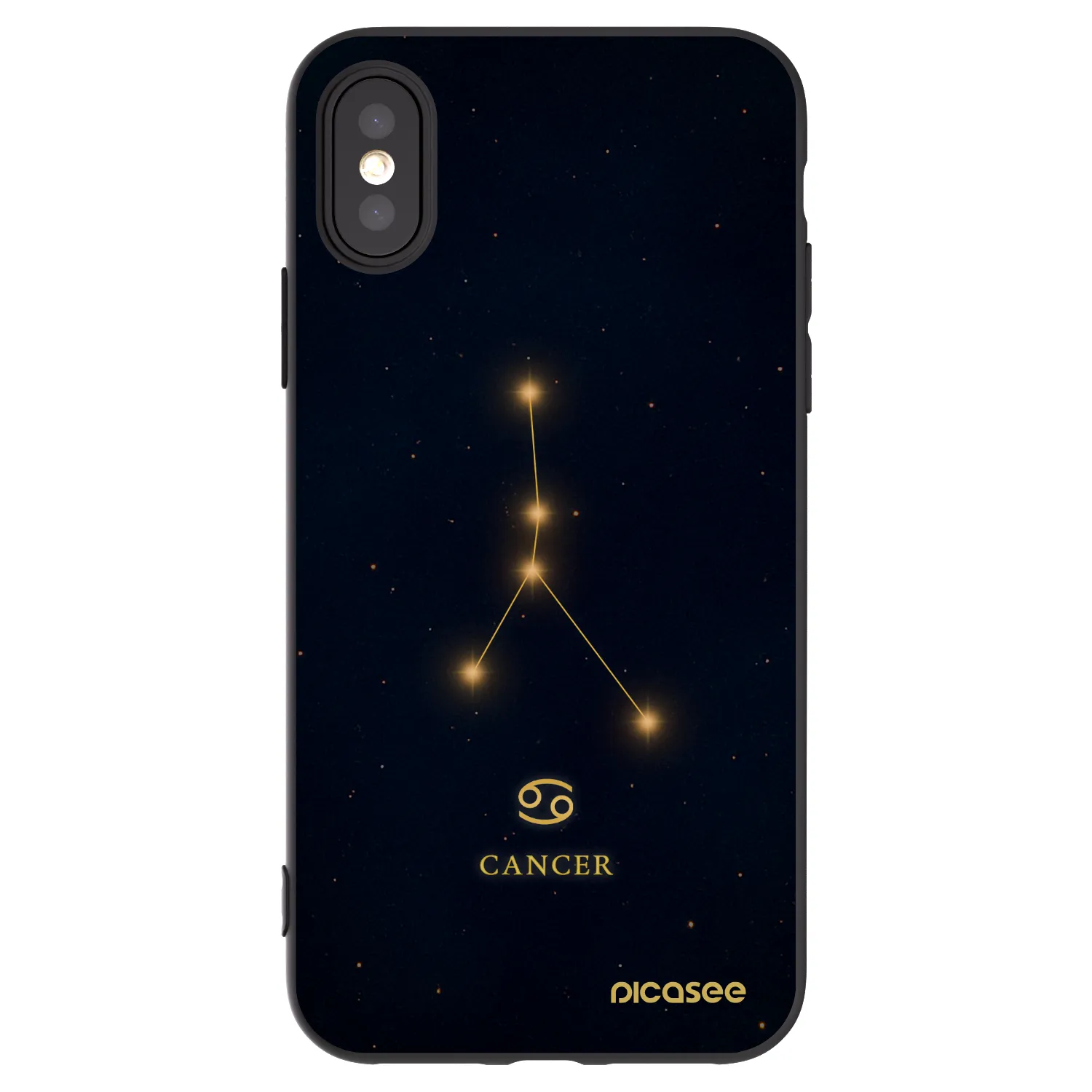 Picasee silikonowe czarne etui na Apple iPhone X/XS - CANCER