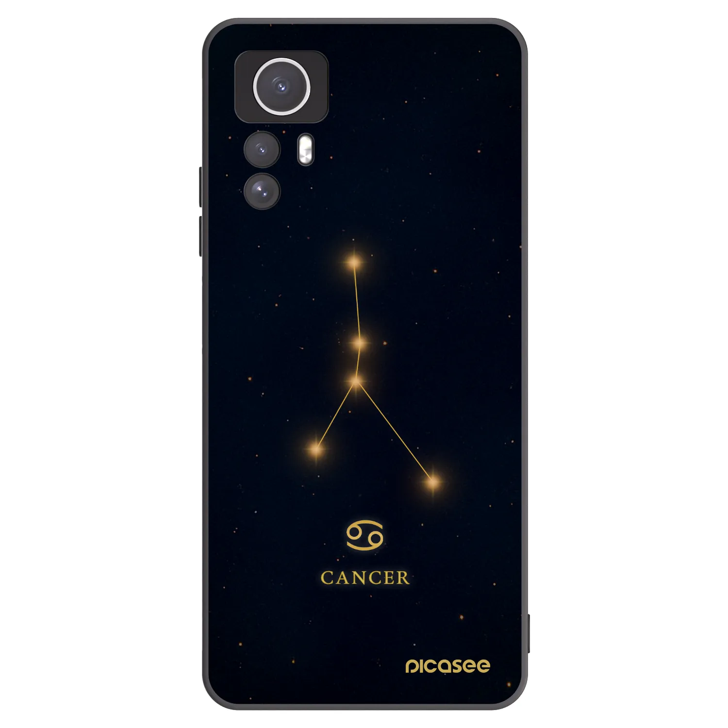 Picasee silikonowe czarne etui na Xiaomi Redmi Note 12S - CANCER