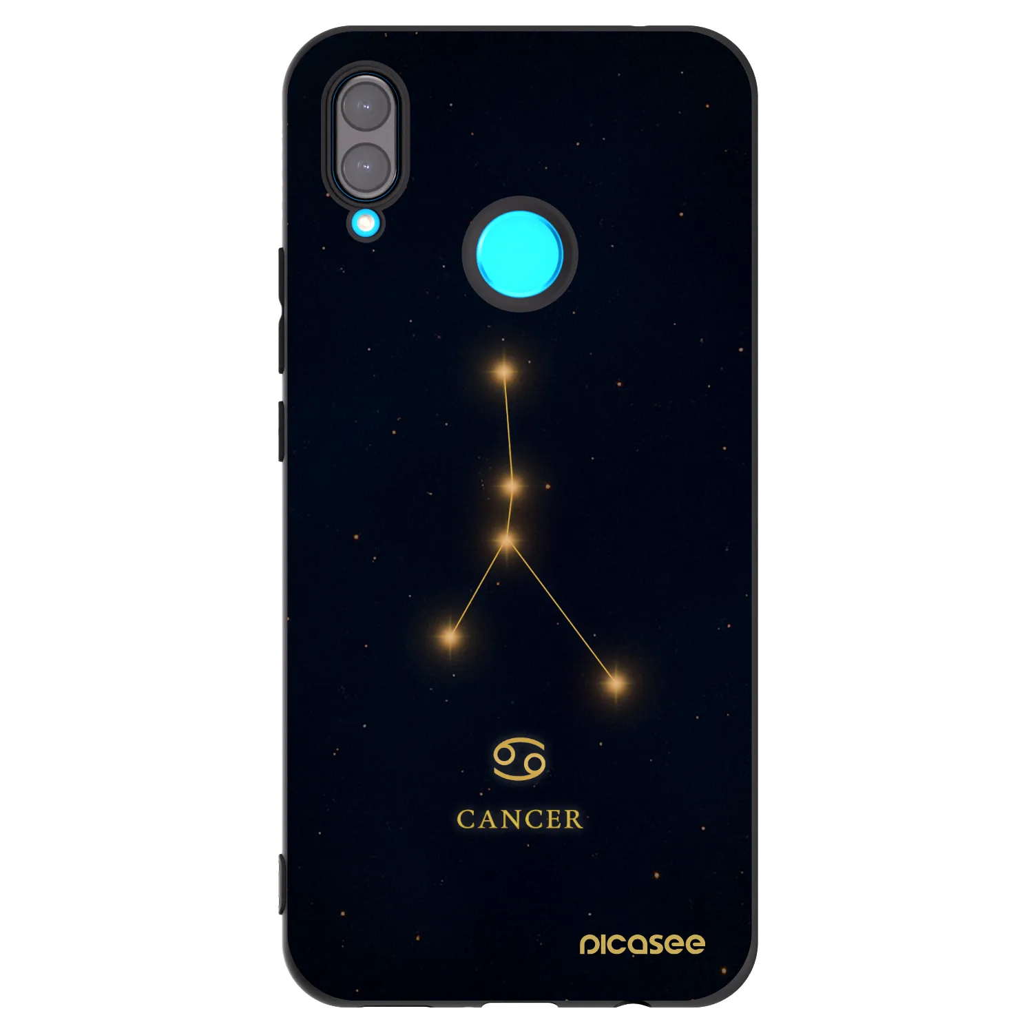 Picasee silikonowe czarne etui na Huawei Nova 3i - CANCER