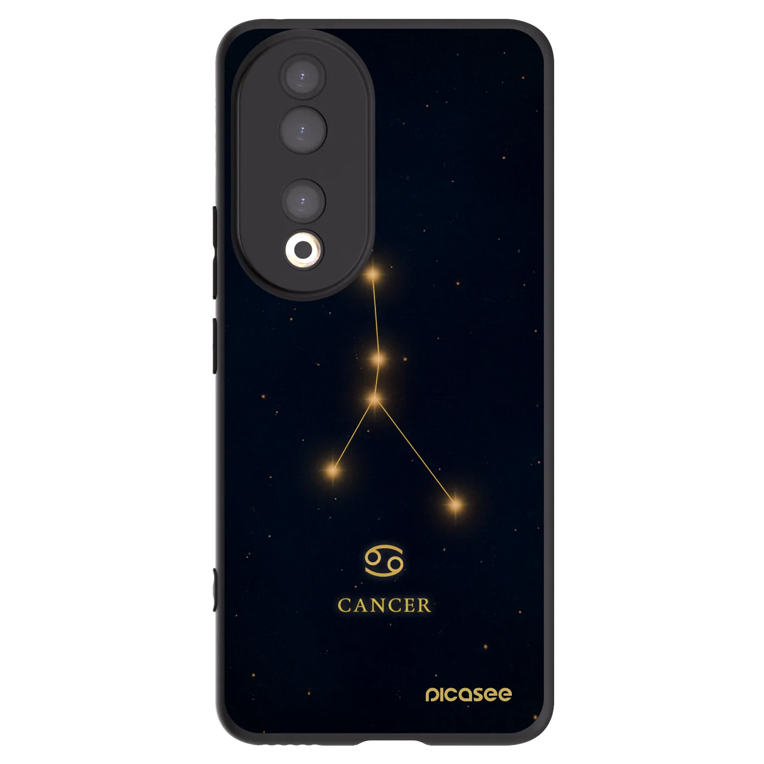 Picasee silikonowe czarne etui na Honor 90 5G - CANCER