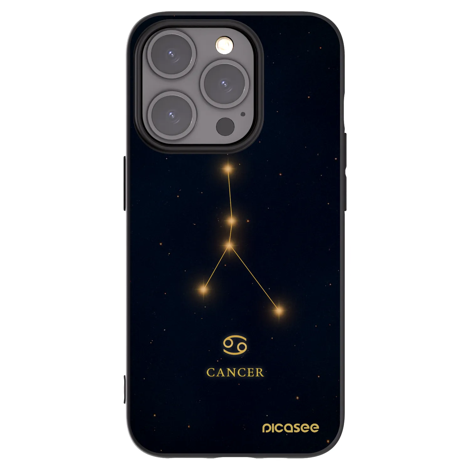 Picasee silikonowe czarne etui na Apple iPhone 15 Pro - CANCER
