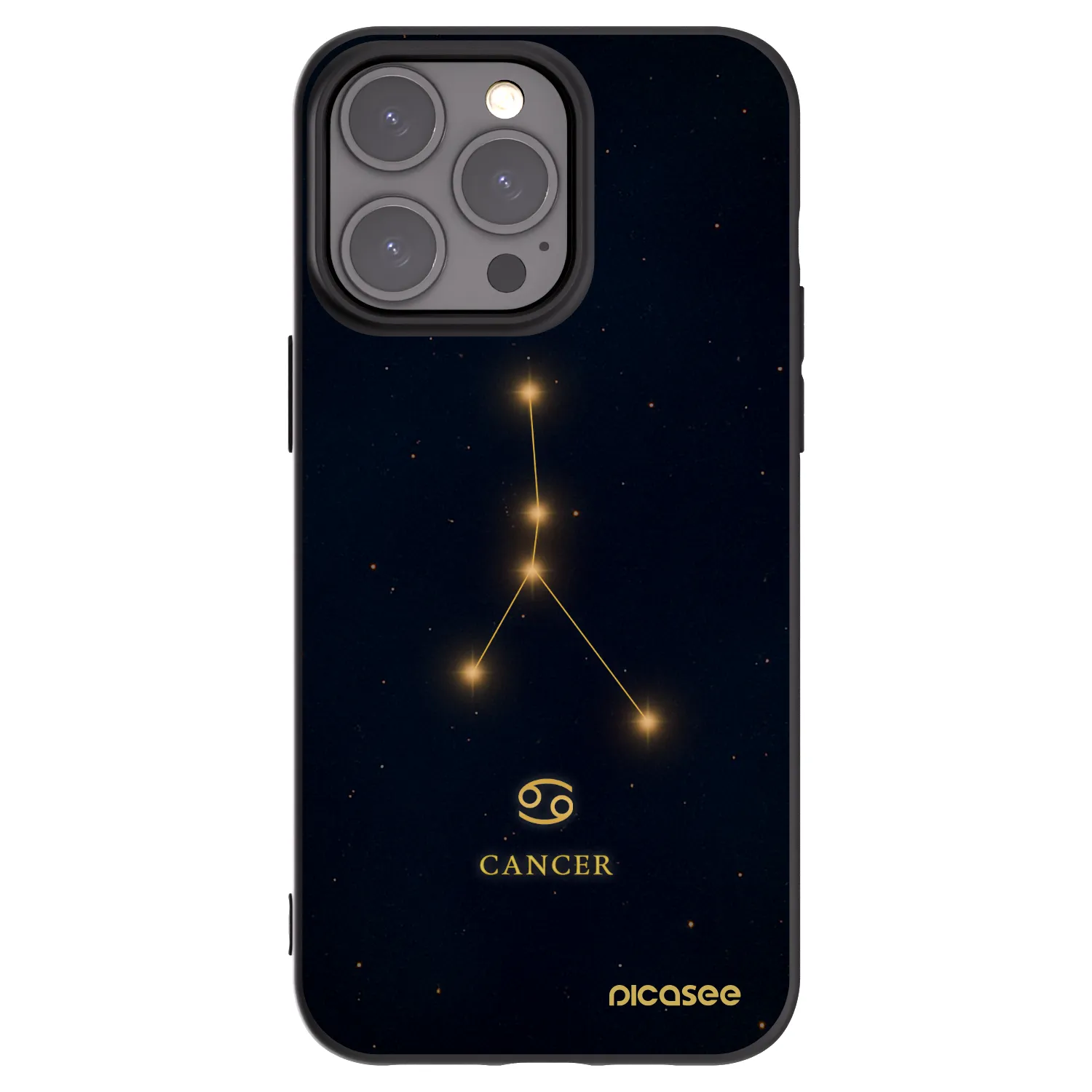 Picasee silikonowe czarne etui na Apple iPhone 15 Pro Max - CANCER