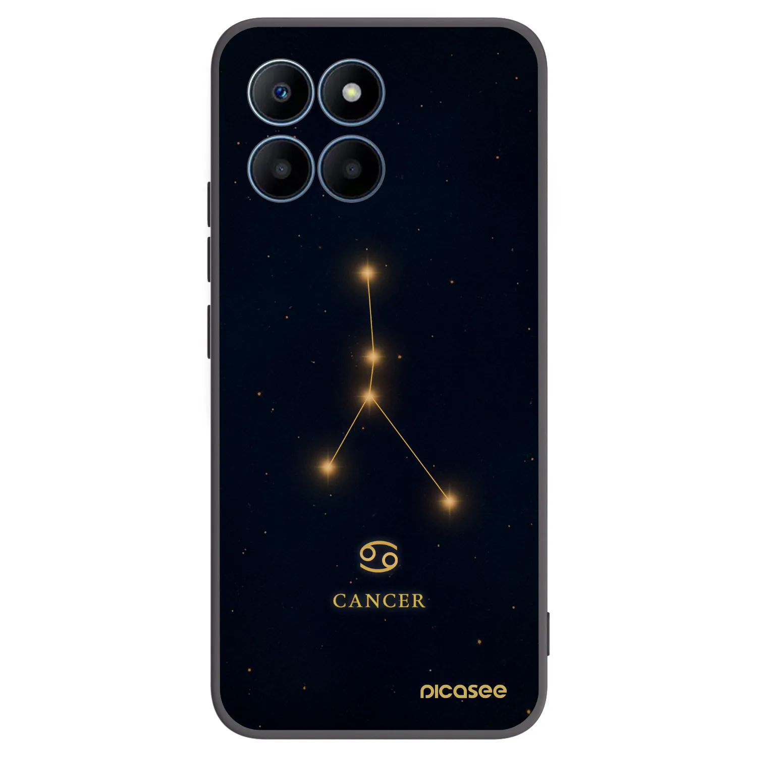 Picasee silikonowe czarne etui na Honor 70 Lite - CANCER