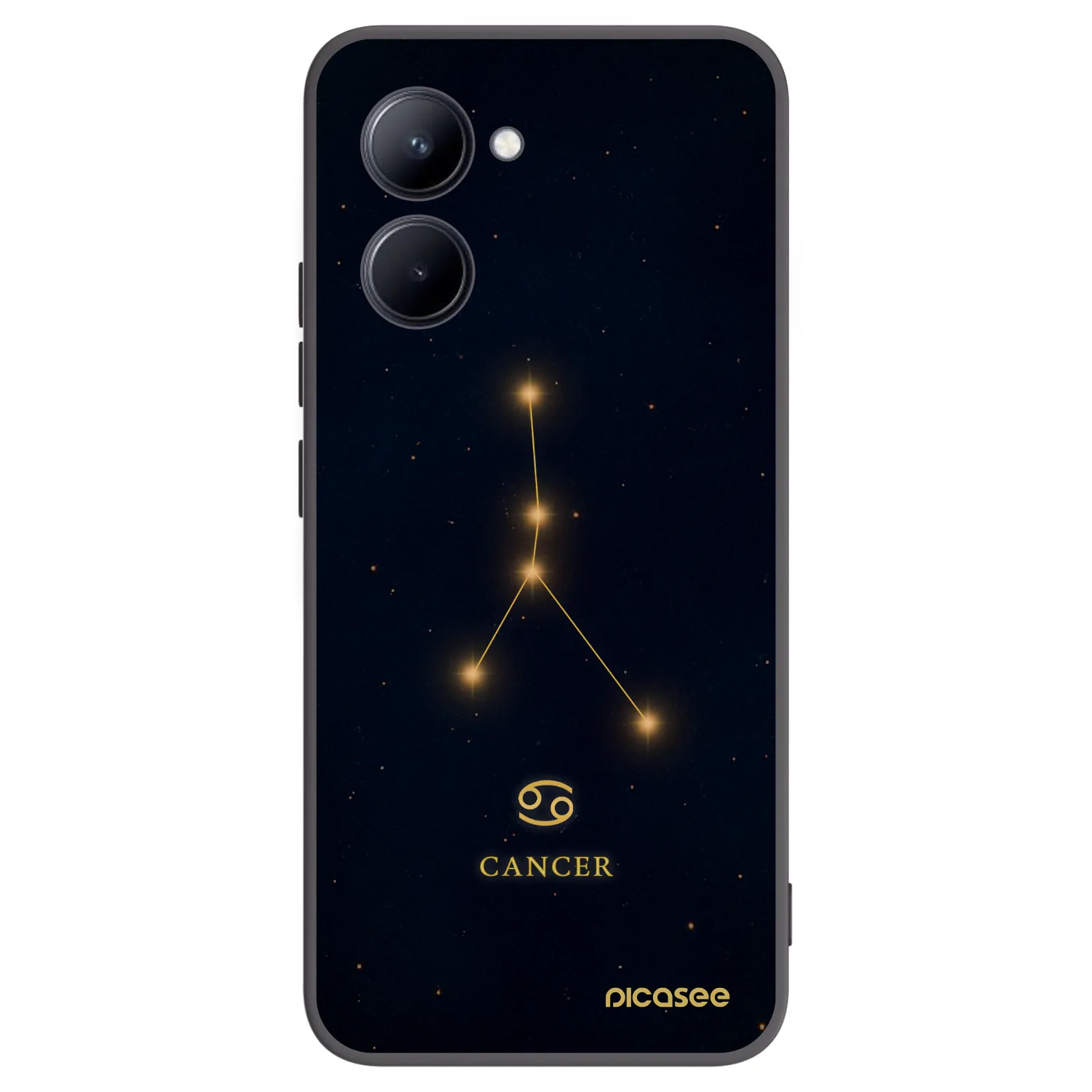 Picasee silikonowe czarne etui na Realme C33 (2023) - CANCER