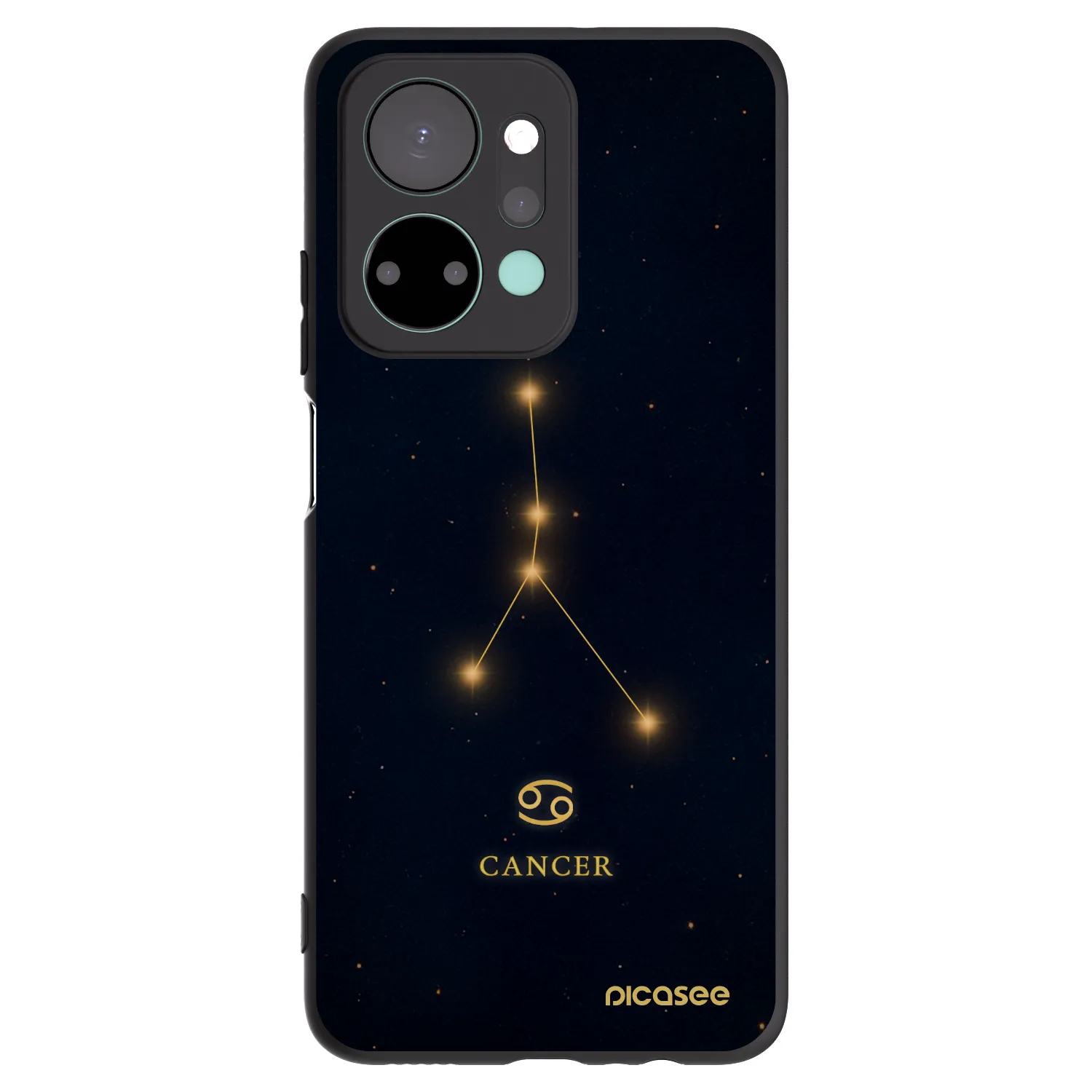 Picasee silikonowe czarne etui na Honor X7a - CANCER