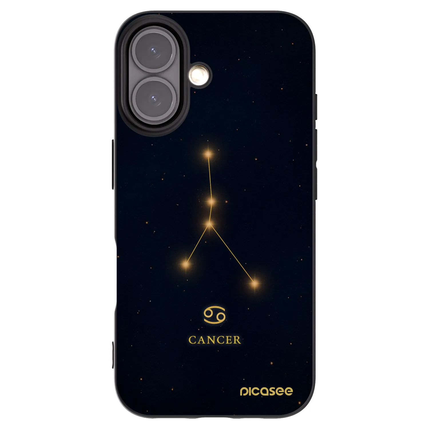 Picasee silikonowe czarne etui na Apple iPhone 16 - CANCER