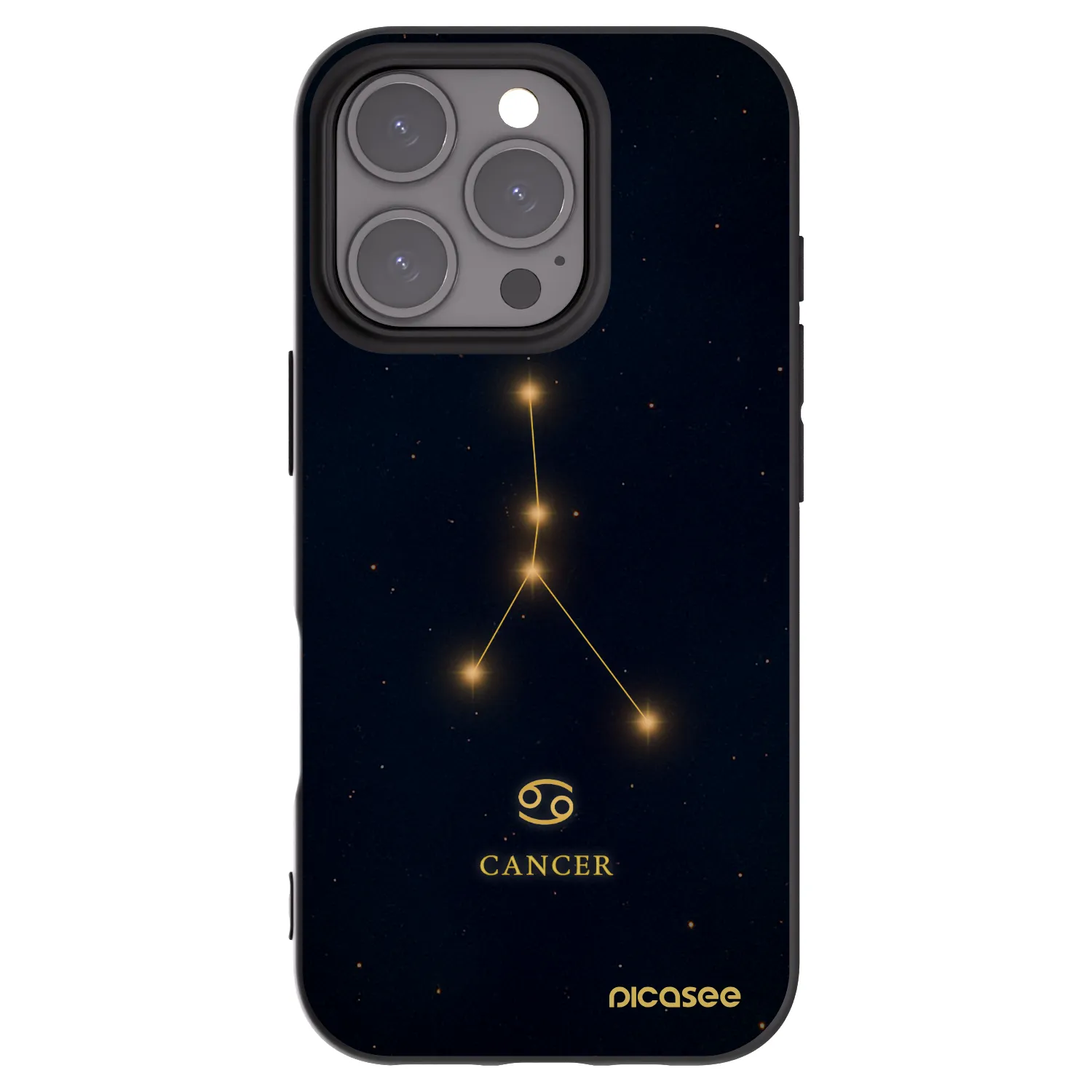 Picasee silikonowe czarne etui na Apple iPhone 16 Pro - CANCER