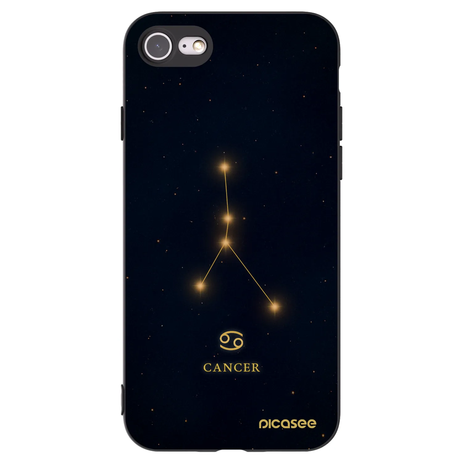 Picasee silikonowe czarne etui na Apple iPhone 8 - CANCER