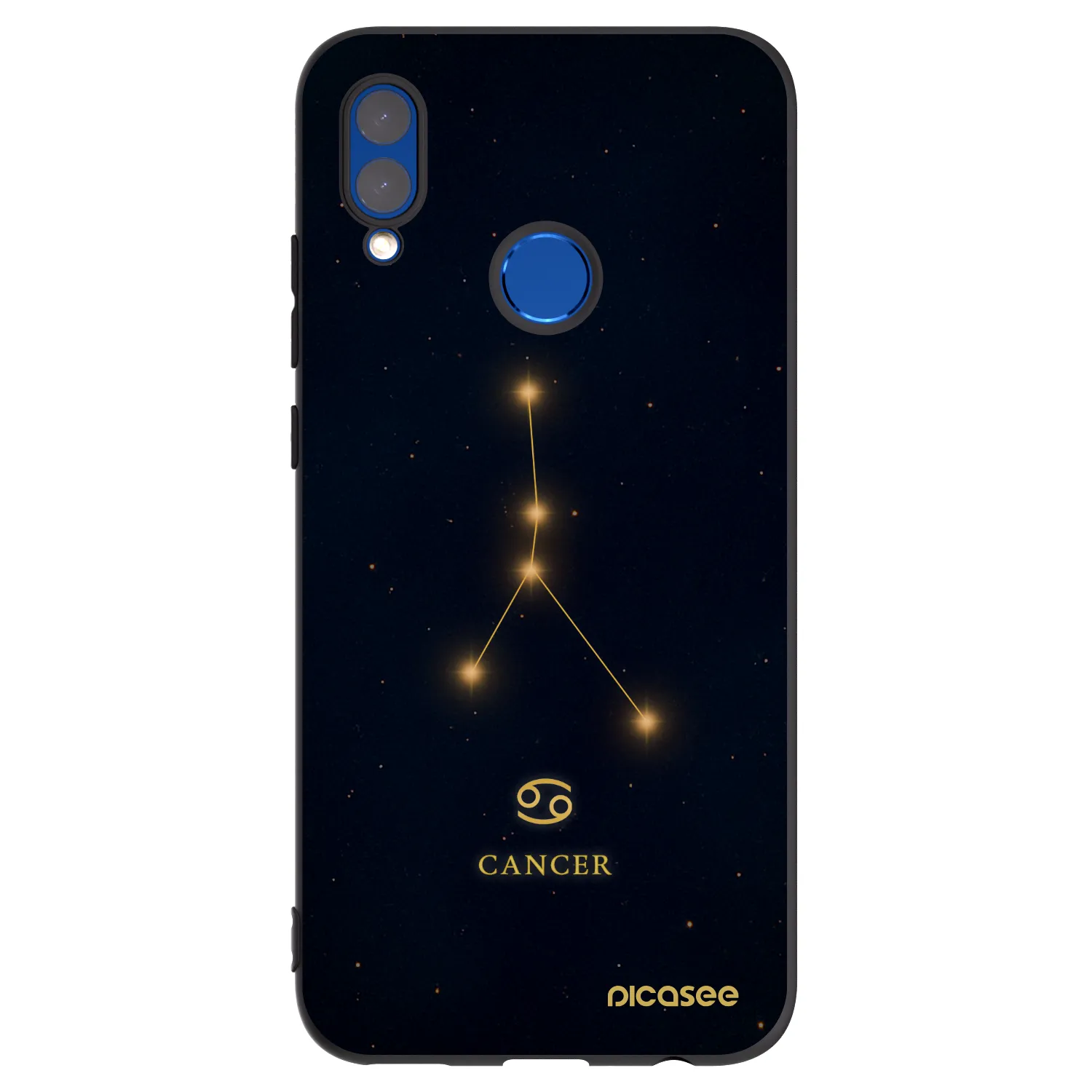 Picasee silikonowe czarne etui na Honor 10 Lite - CANCER