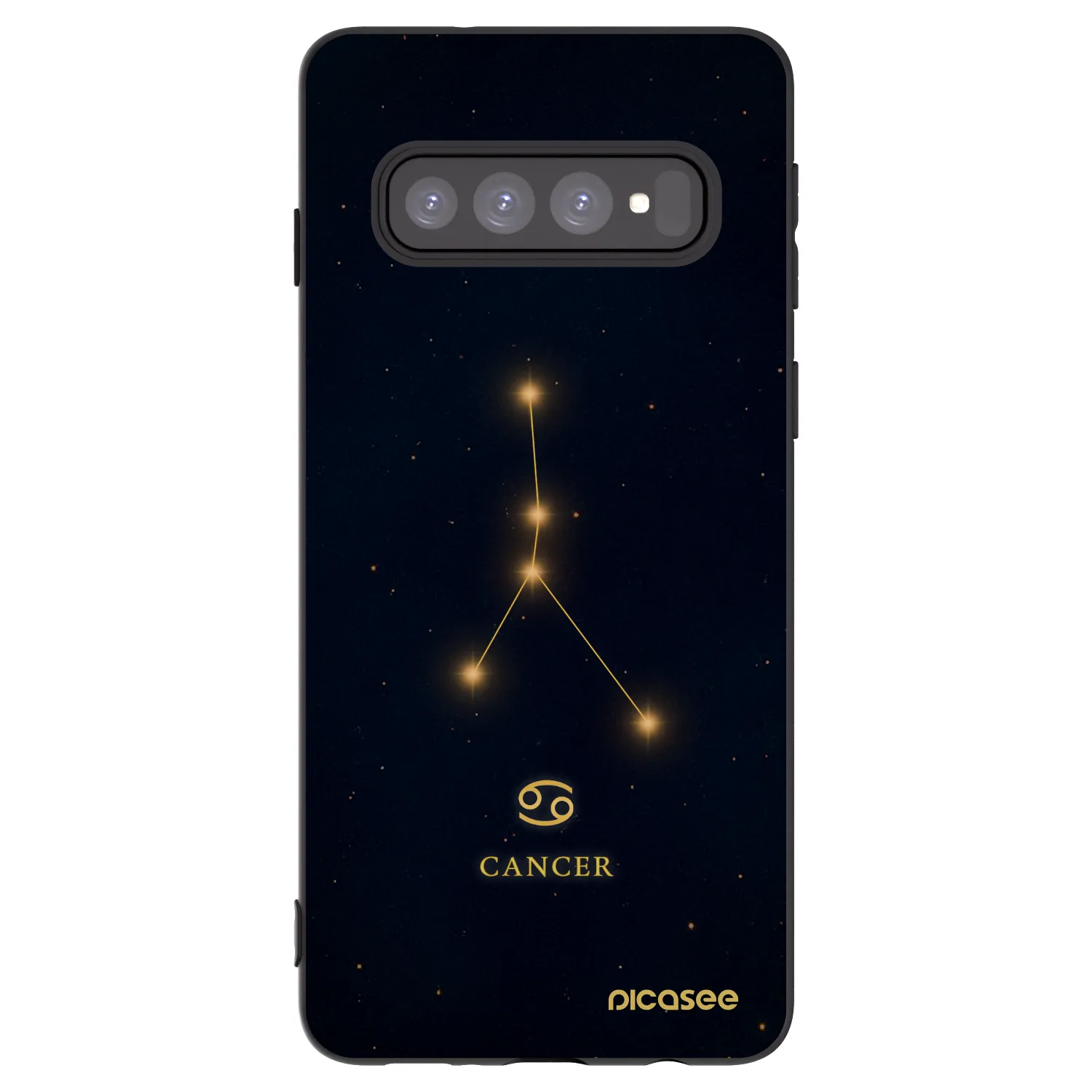 Picasee silikonowe czarne etui na Samsung Galaxy S10 G973 - CANCER