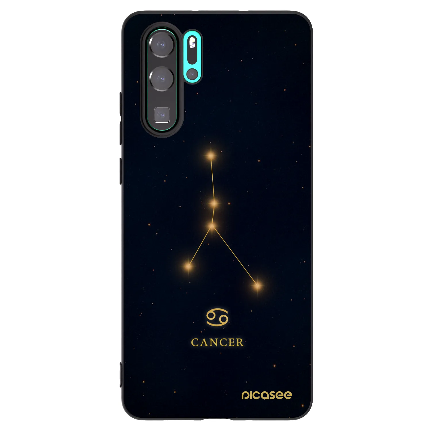 Picasee silikonowe czarne etui na Huawei P30 Pro - CANCER