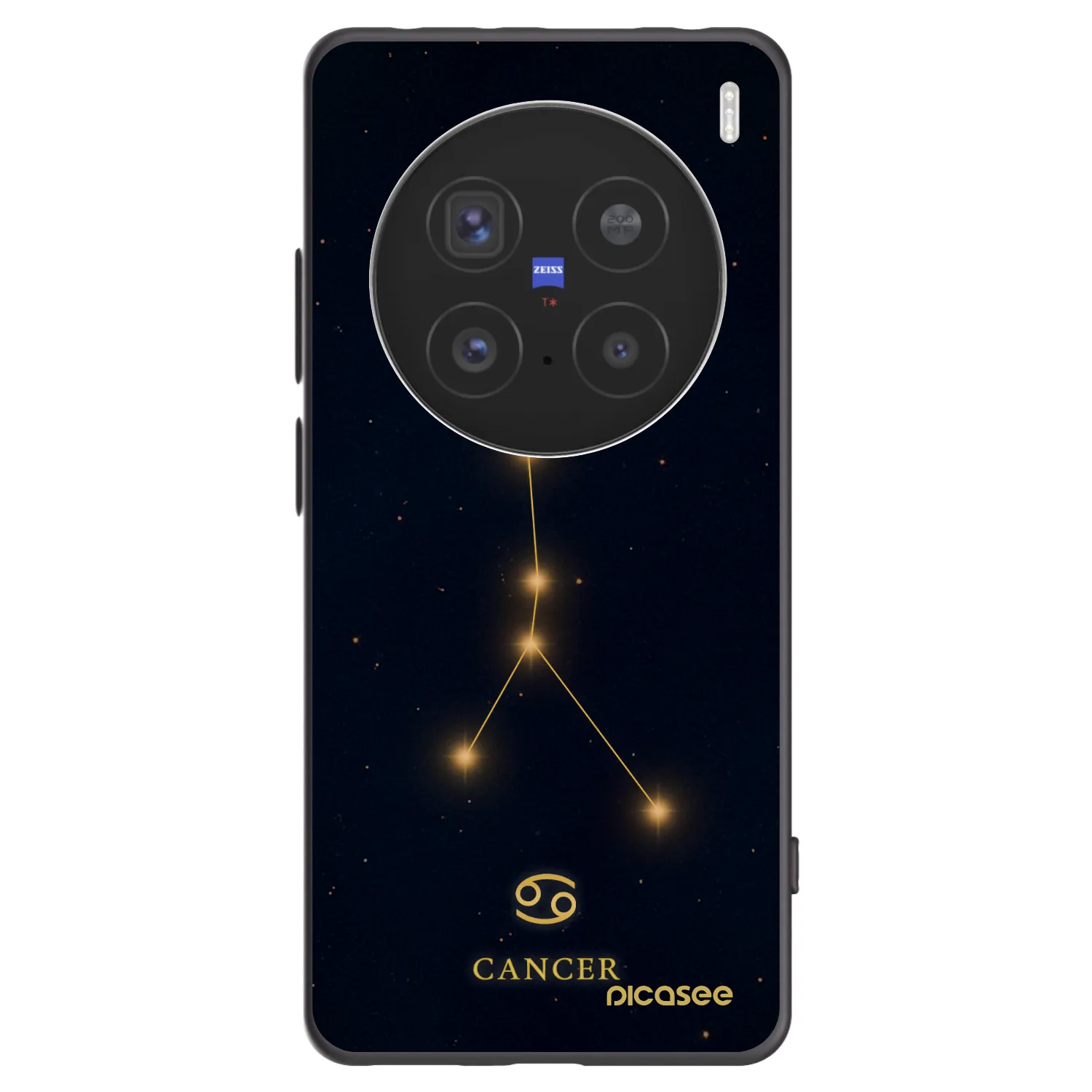 Picasee silikonowe czarne etui na Vivo X200 Pro - CANCER
