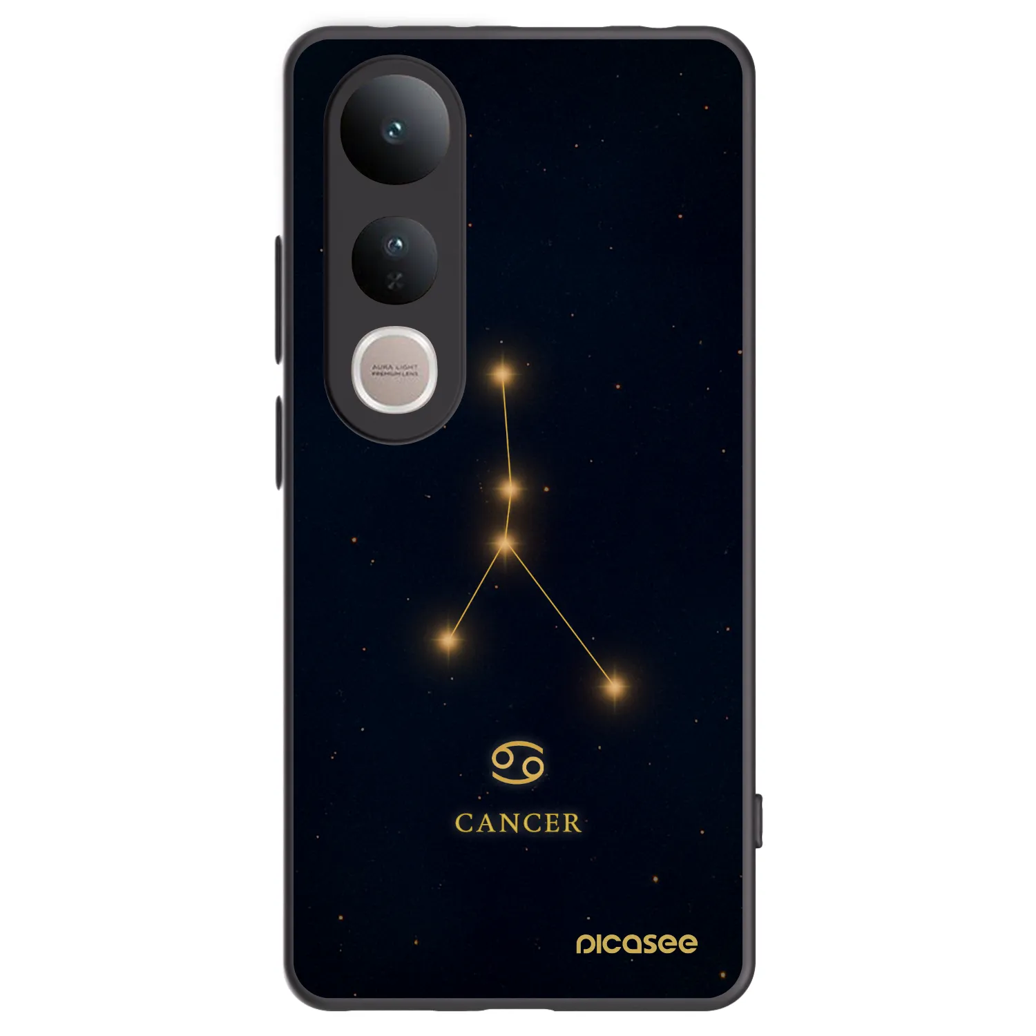 Picasee silikonowe czarne etui na Vivo V50 Lite 5G - CANCER