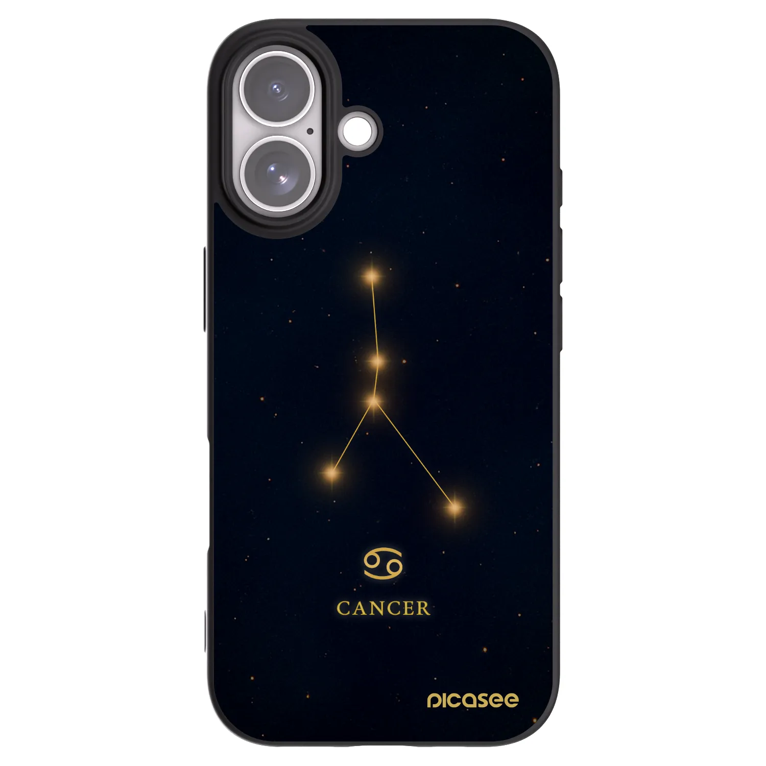 Picasee silikonowe czarne etui na Apple iPhone 17 - CANCER