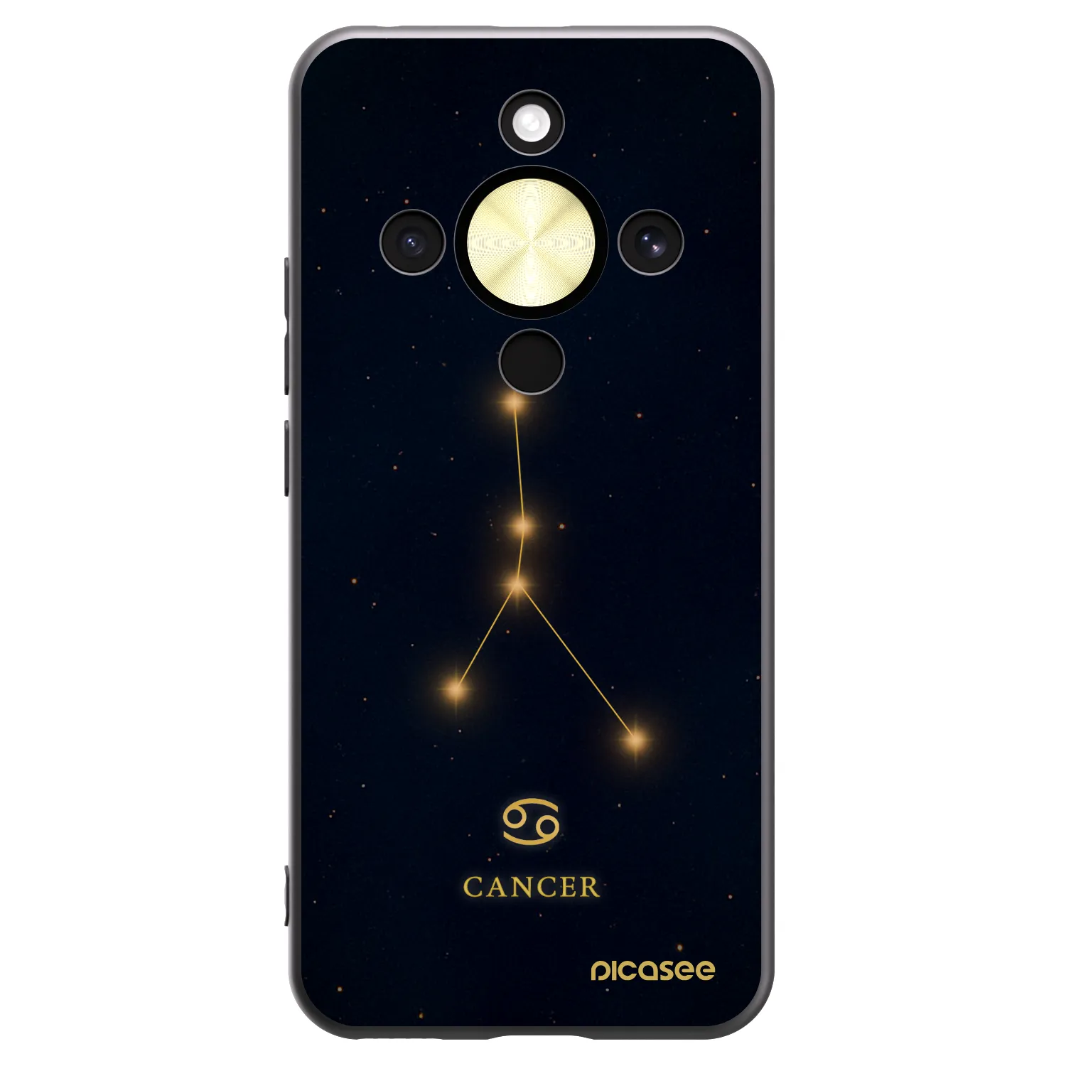 Picasee silikonowe czarne etui na Honor Magic8 Lite 5G - CANCER