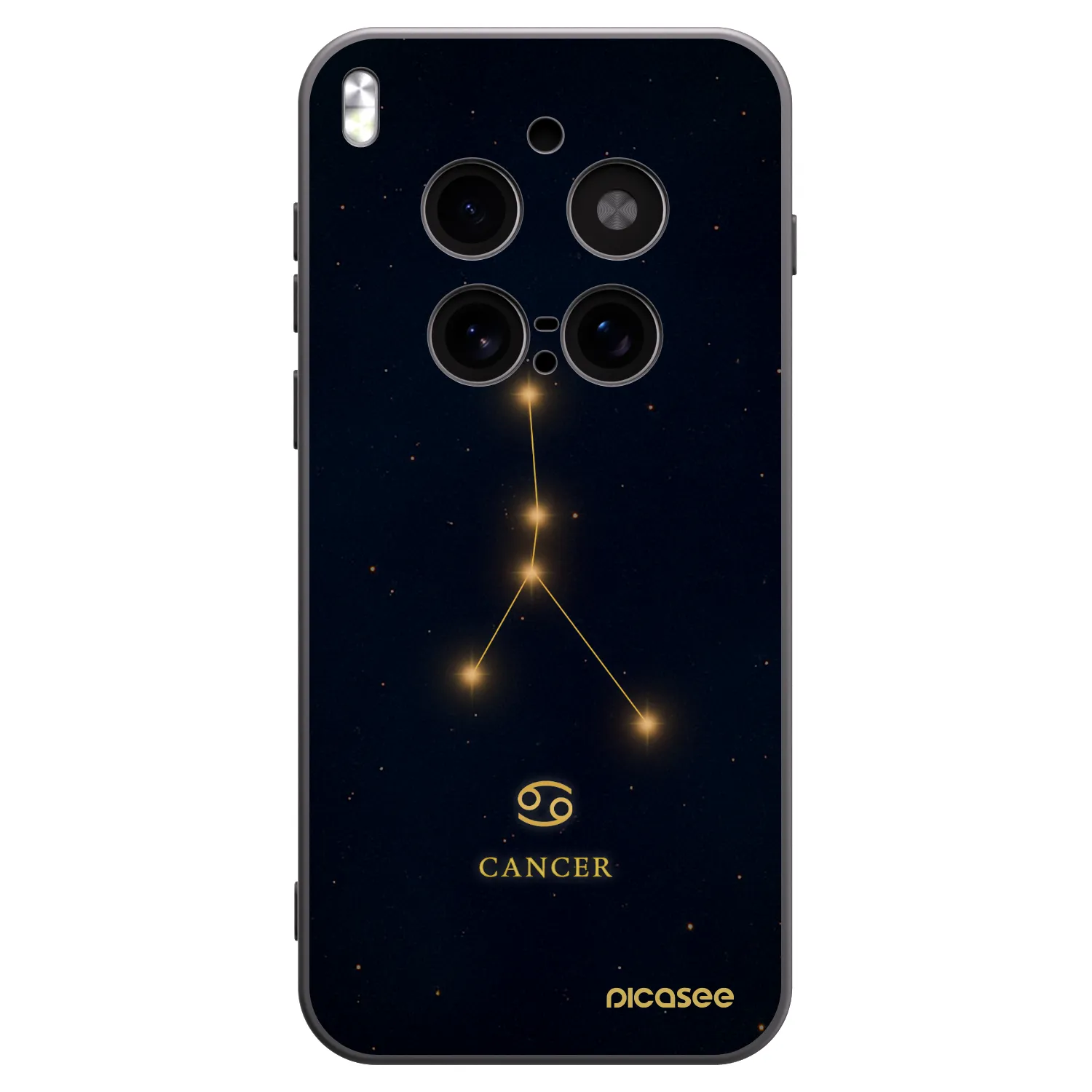 Picasee silikonowe czarne etui na Vivo X300 Pro - CANCER