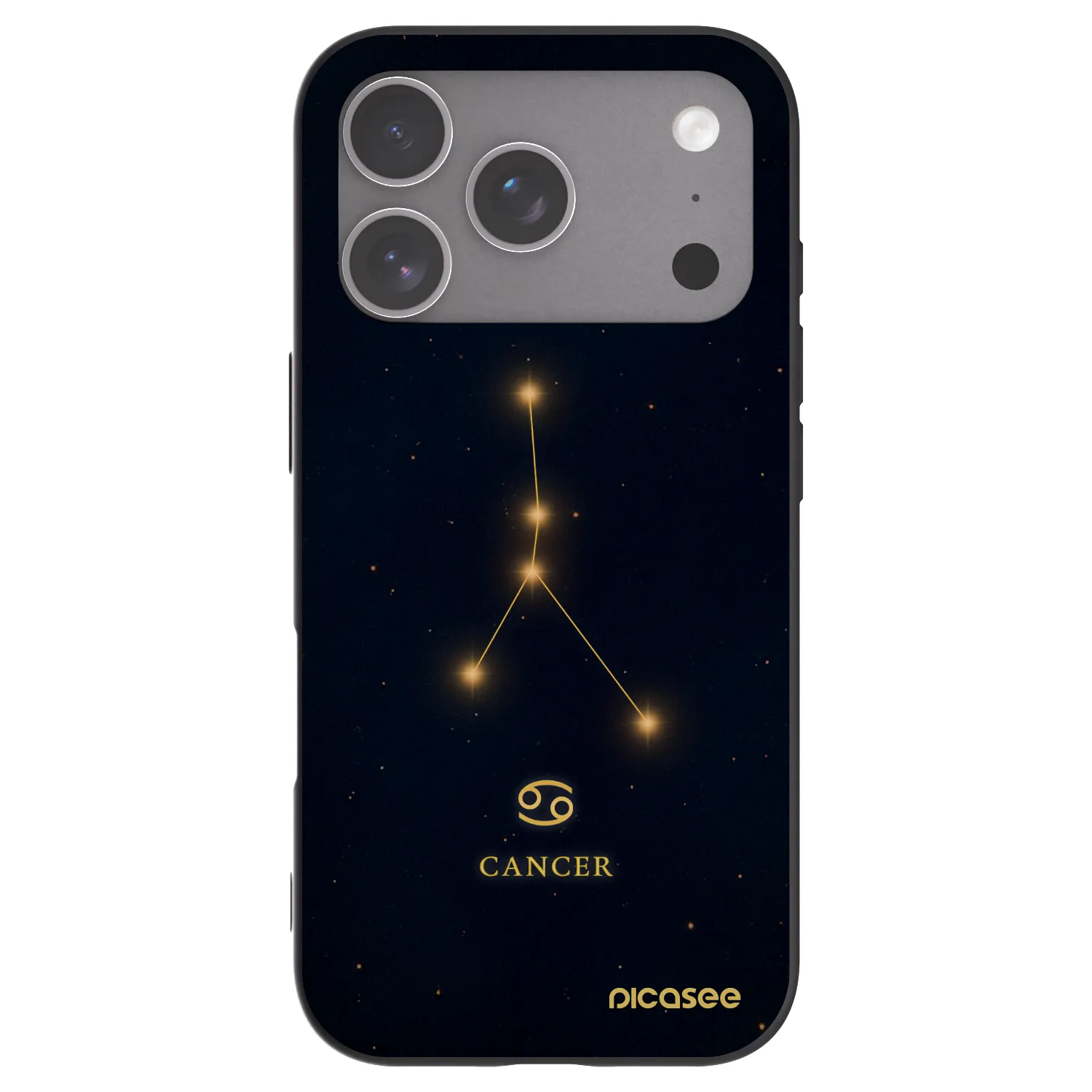 Picasee silikonowe czarne etui na Apple iPhone 18 Pro - CANCER