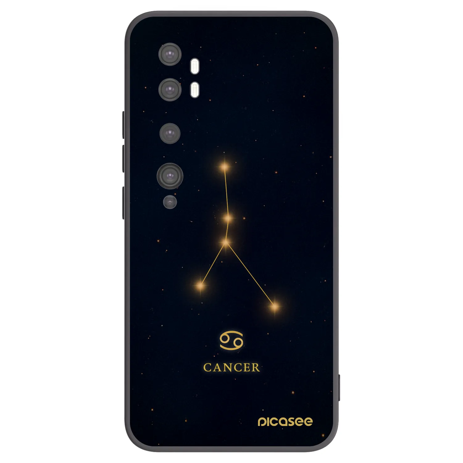 Picasee silikonowe czarne etui na Xiaomi Mi Note 10 (Pro) - CANCER