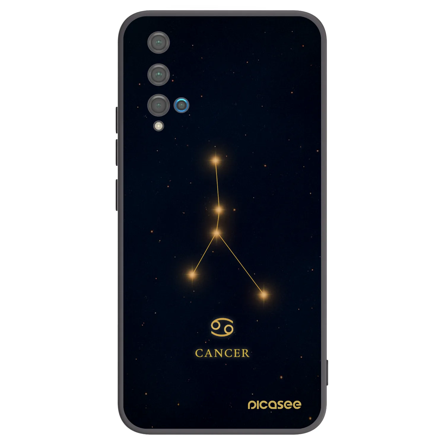 Picasee silikonowe czarne etui na Huawei Nova 5T - CANCER