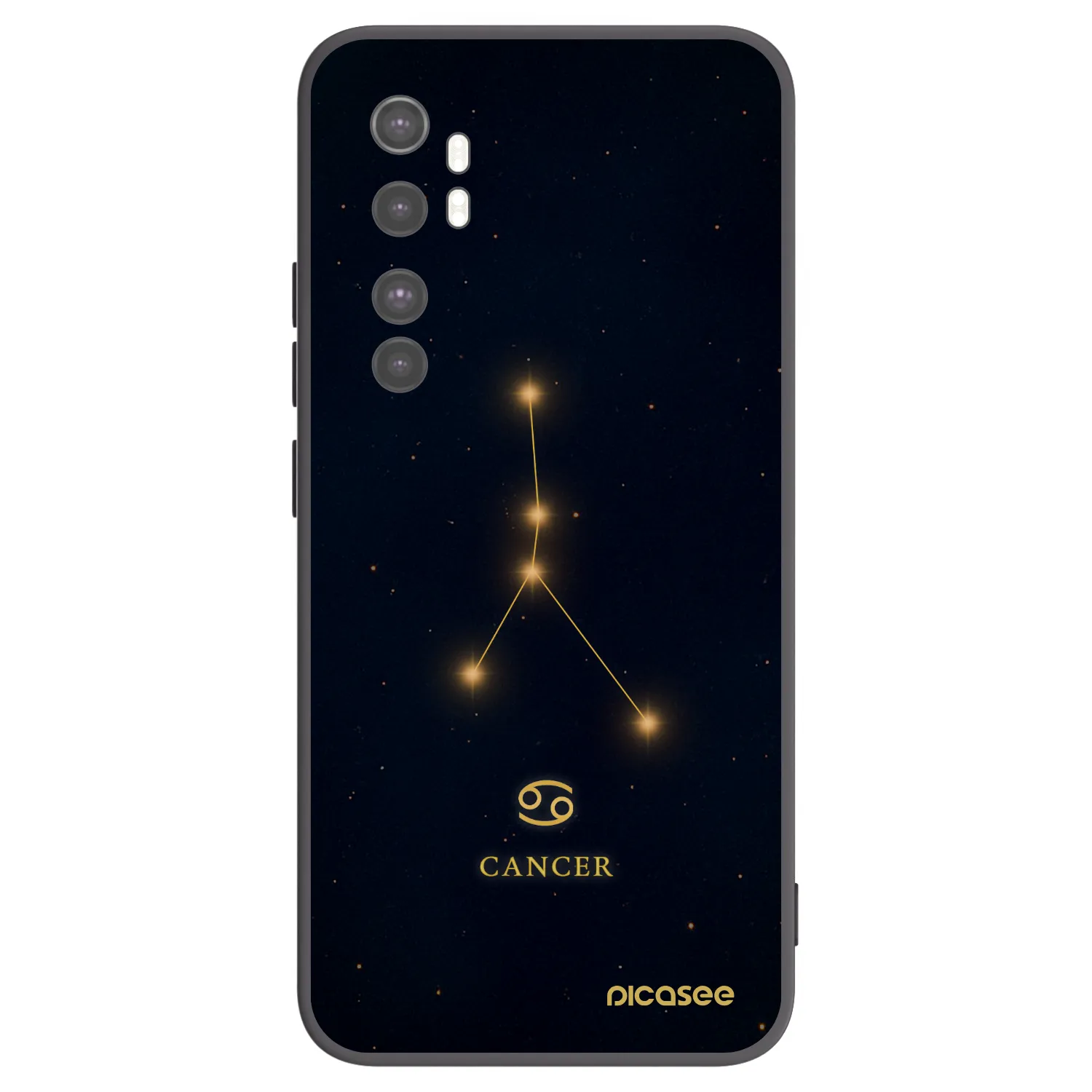 Picasee silikonowe czarne etui na Xiaomi Mi Note 10 Lite - CANCER
