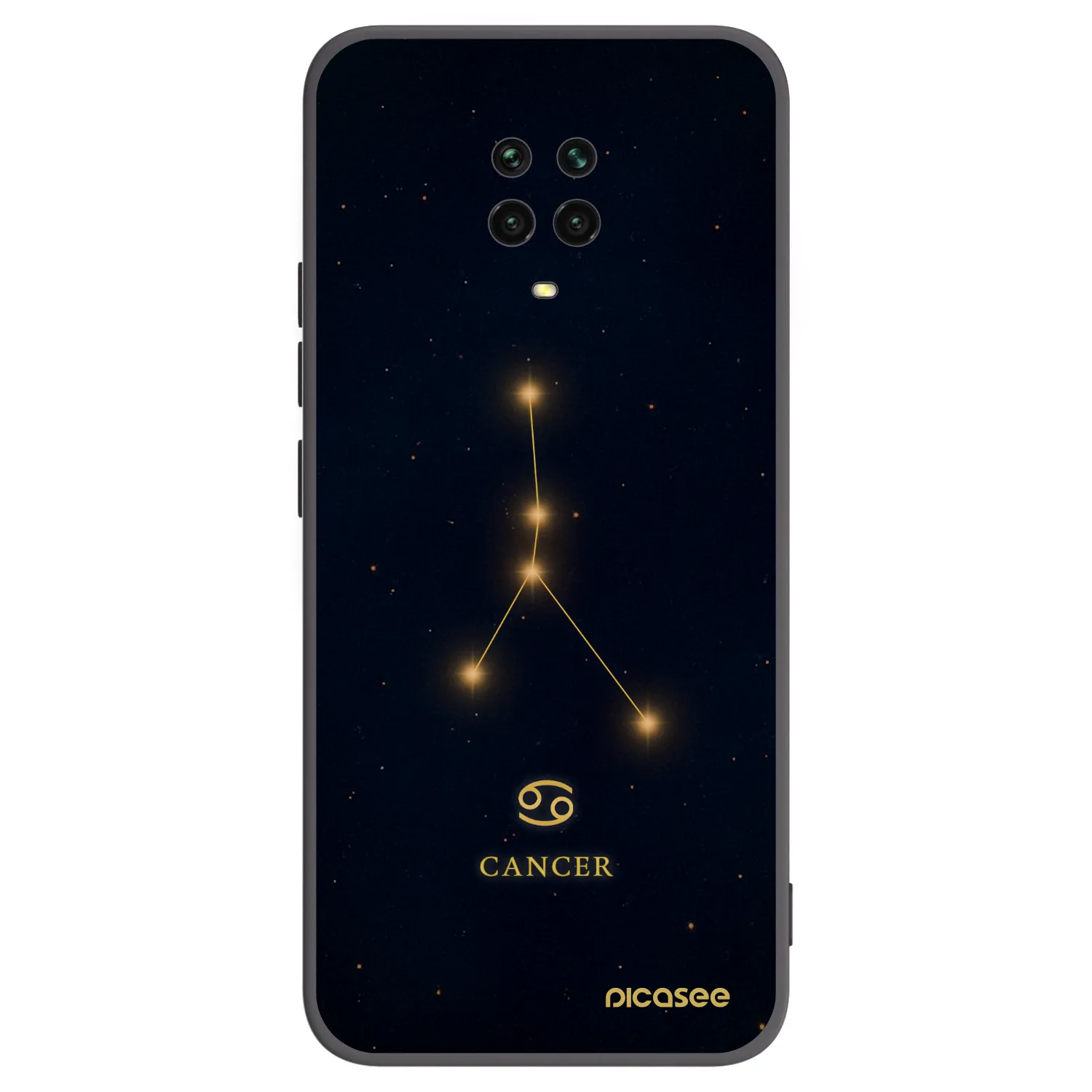Picasee silikonowe czarne etui na Xiaomi Redmi Note 9S - CANCER