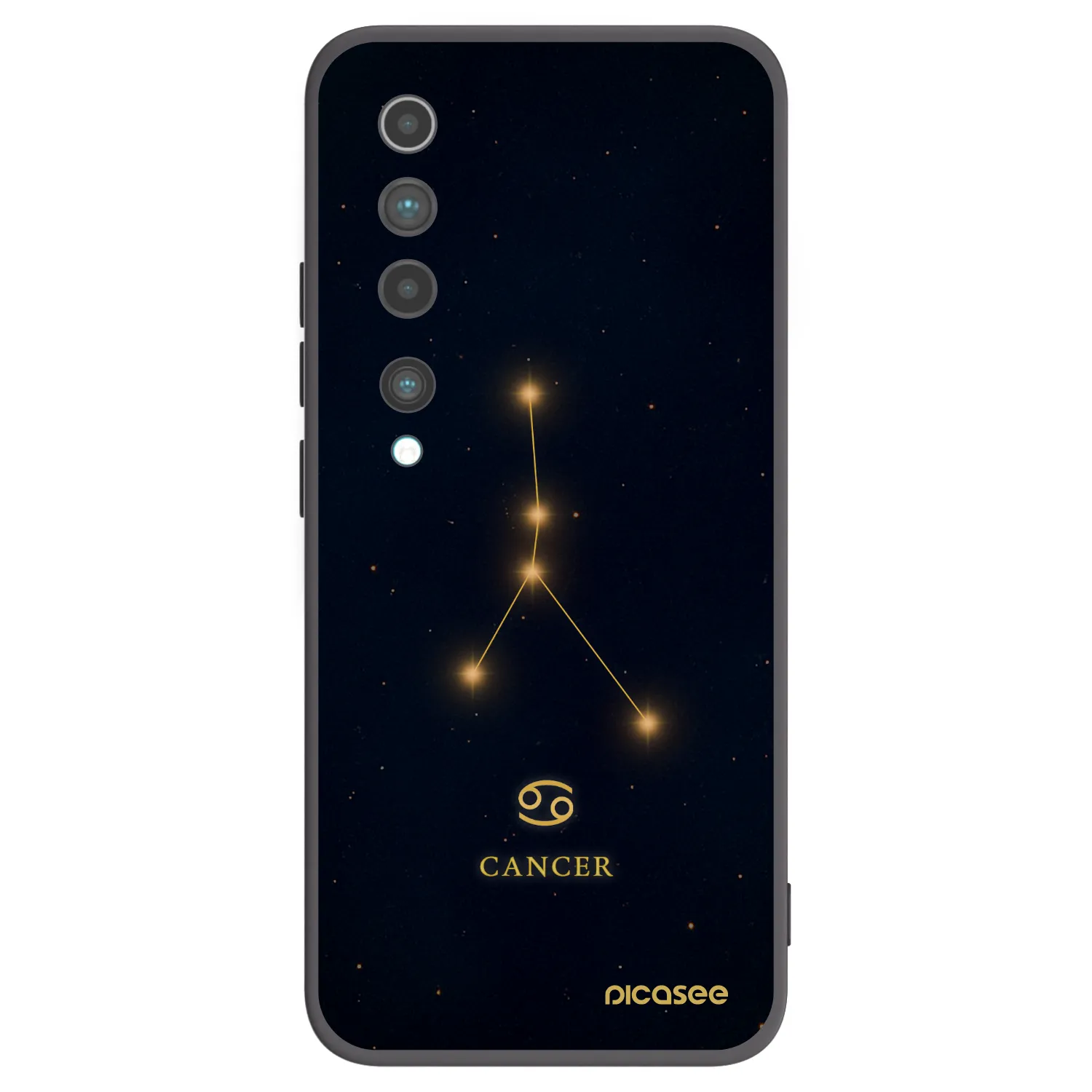 Picasee silikonowe czarne etui na Xiaomi Mi 10 - CANCER