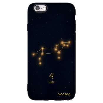 Picasee silikonowe czarne etui na Apple iPhone 6/6S - LEO