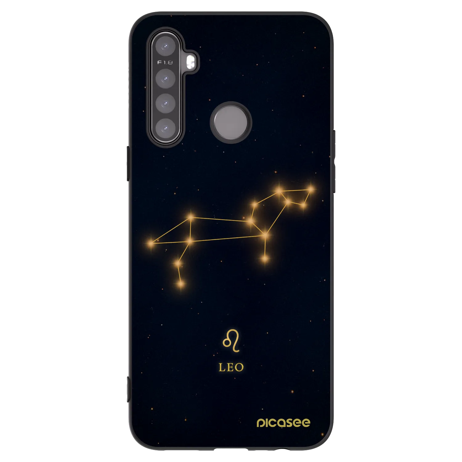 Picasee silikonowe czarne etui na Realme 5 - LEO