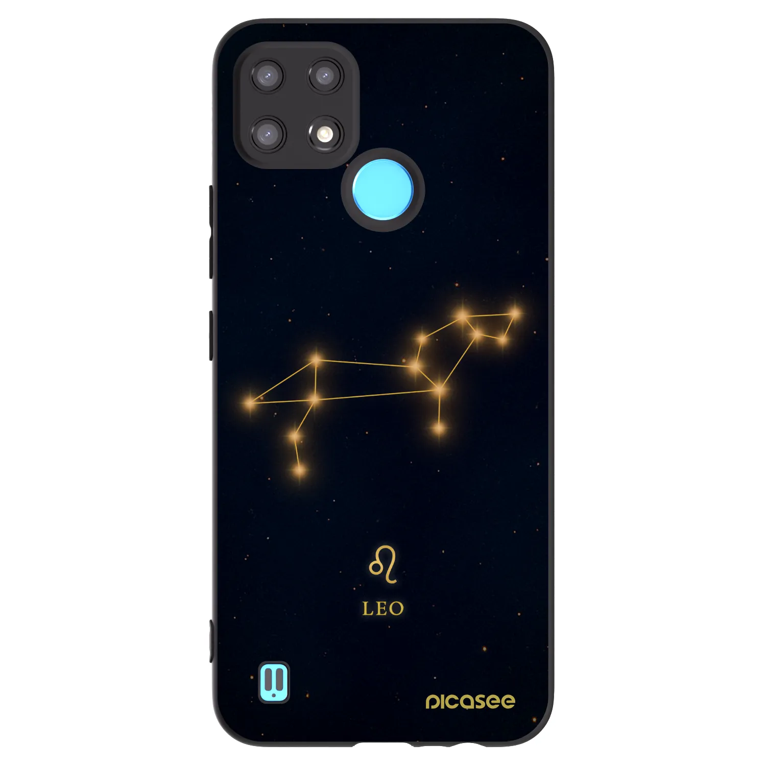 Picasee silikonowe czarne etui na Realme C21 - LEO