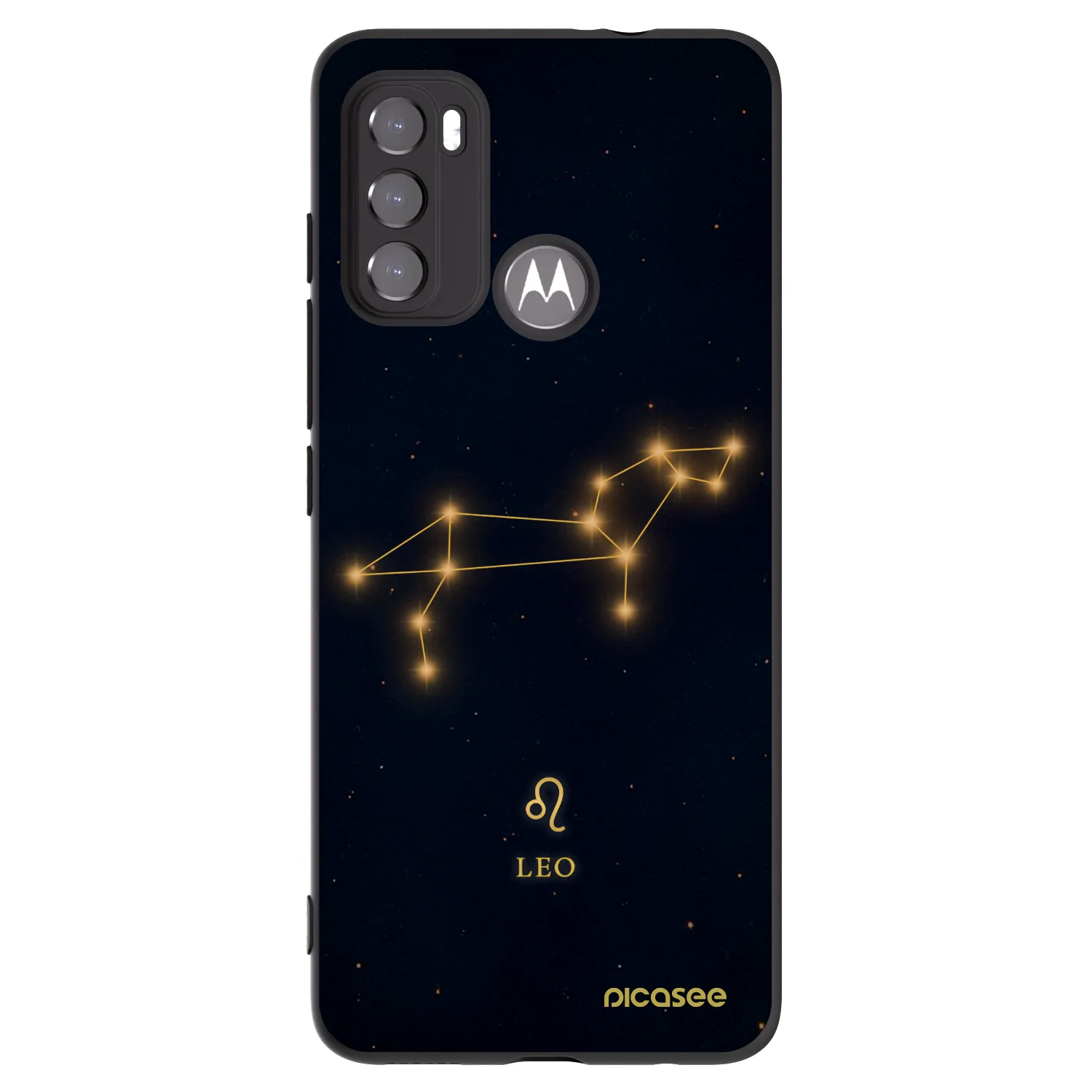 Picasee silikonowe czarne etui na Motorola Moto G60 - LEO