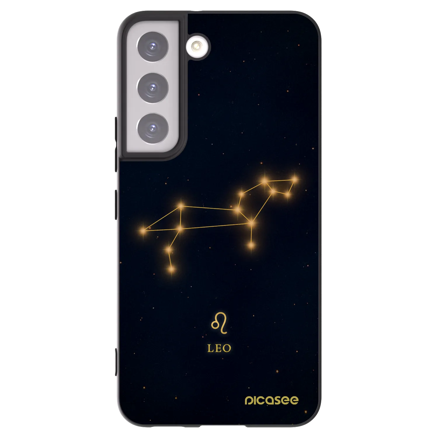 Picasee silikonowe czarne etui na Samsung Galaxy S22 5G - LEO