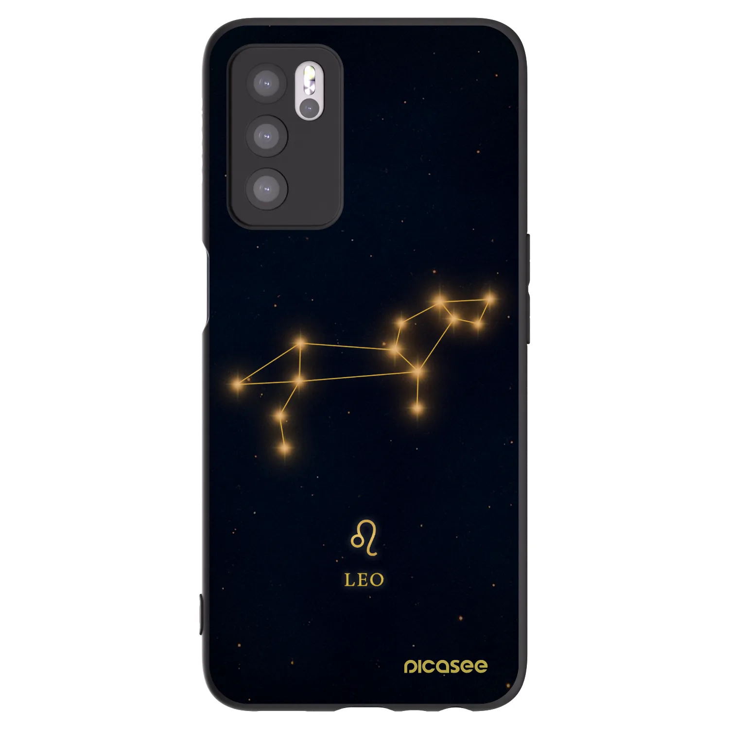 Picasee silikonowe czarne etui na OPPO A16s - LEO