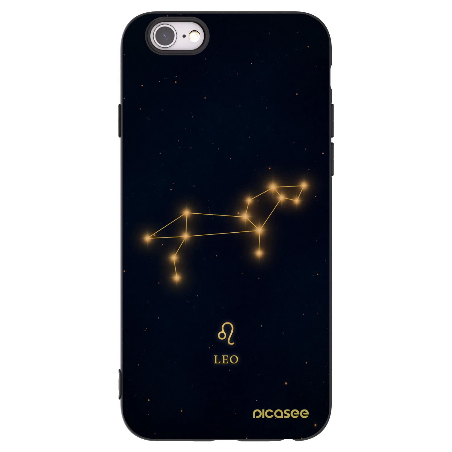 Picasee silikonowe czarne etui na Apple iPhone 6/6S - LEO