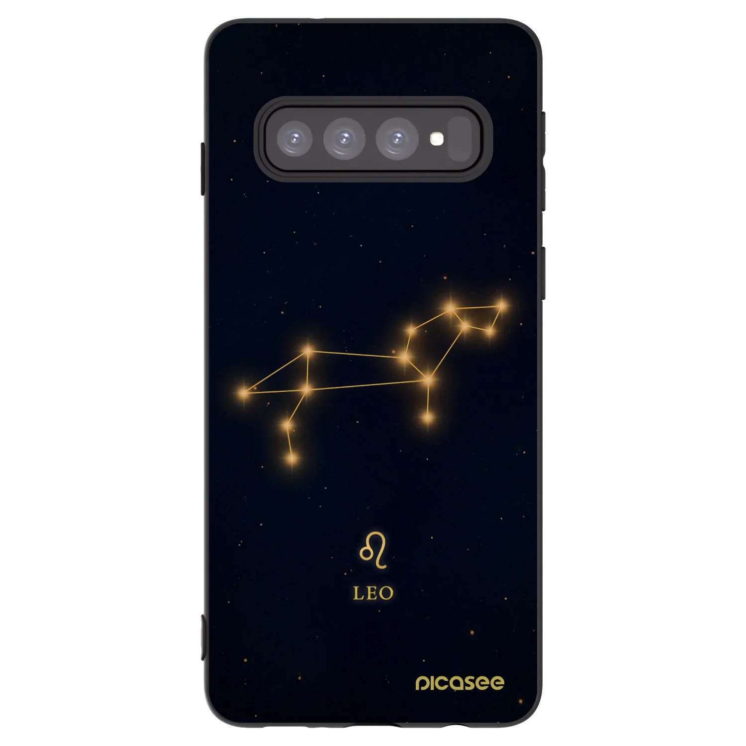 Picasee silikonowe czarne etui na Samsung Galaxy S10 G973 - LEO