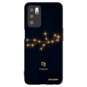 Picasee silikonowe czarne etui na OPPO A16s - VIRGO