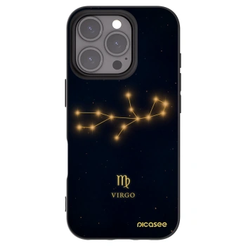 Picasee silikonowe czarne etui na Apple iPhone 16 Pro - VIRGO