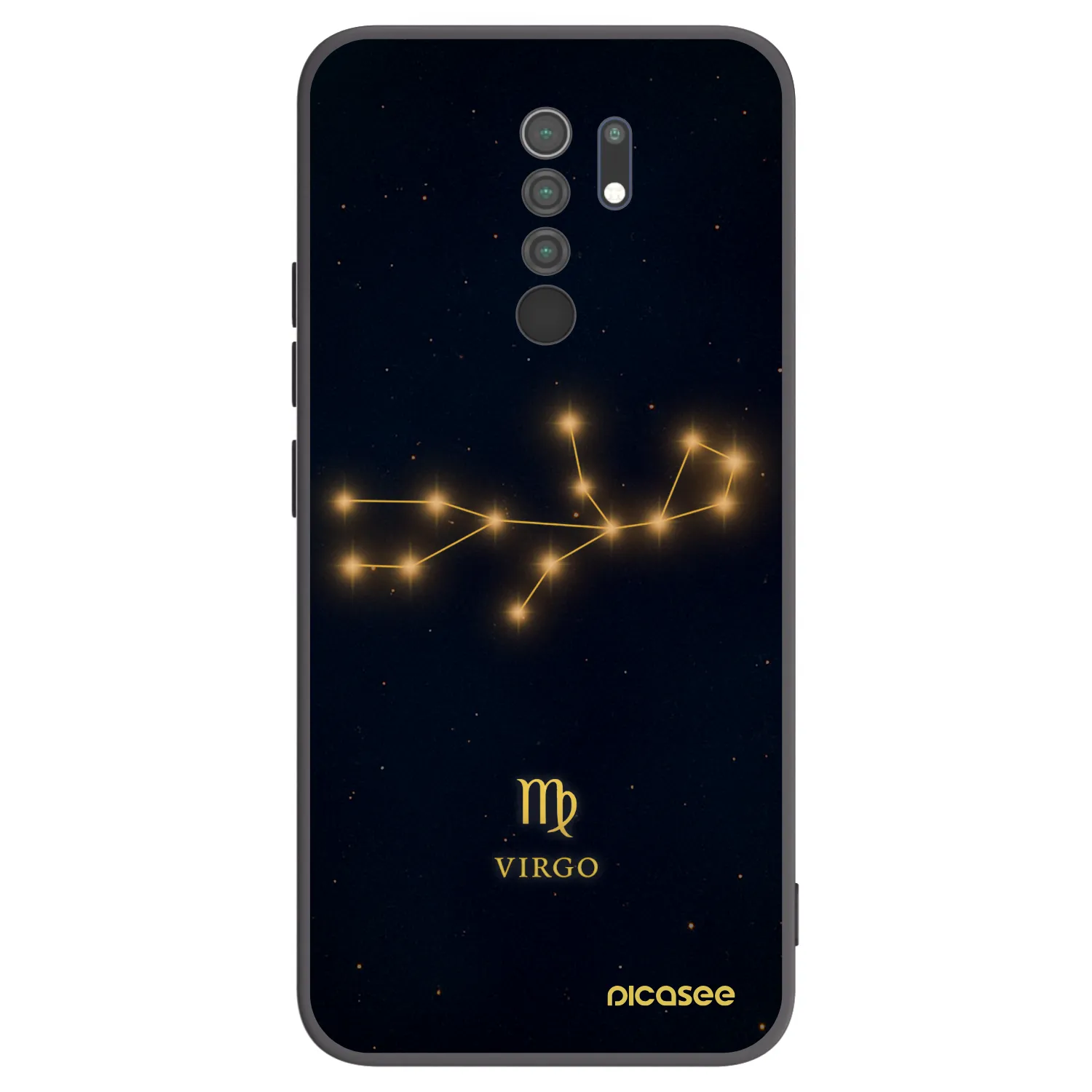 Picasee silikonowe czarne etui na Xiaomi Redmi 9 - VIRGO