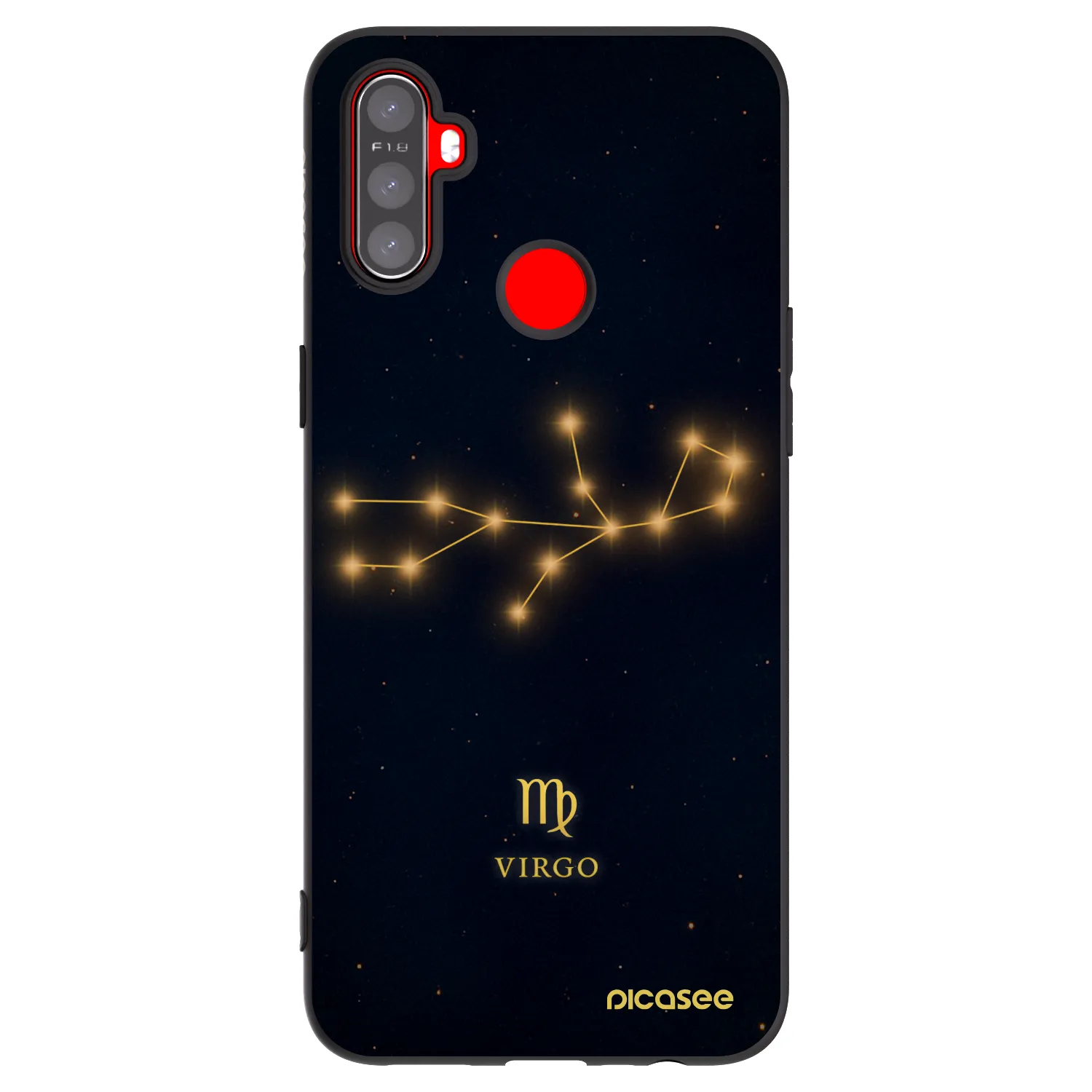 Picasee silikonowe czarne etui na Realme C3 - VIRGO