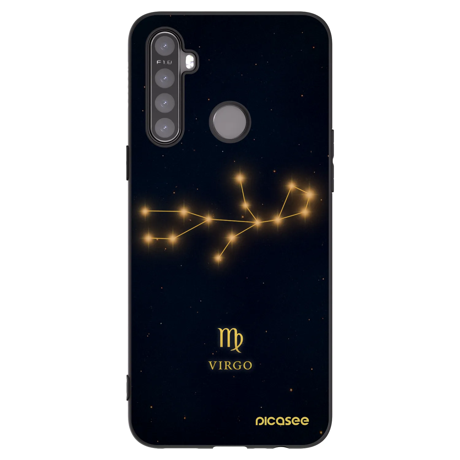 Picasee silikonowe czarne etui na Realme 5 - VIRGO