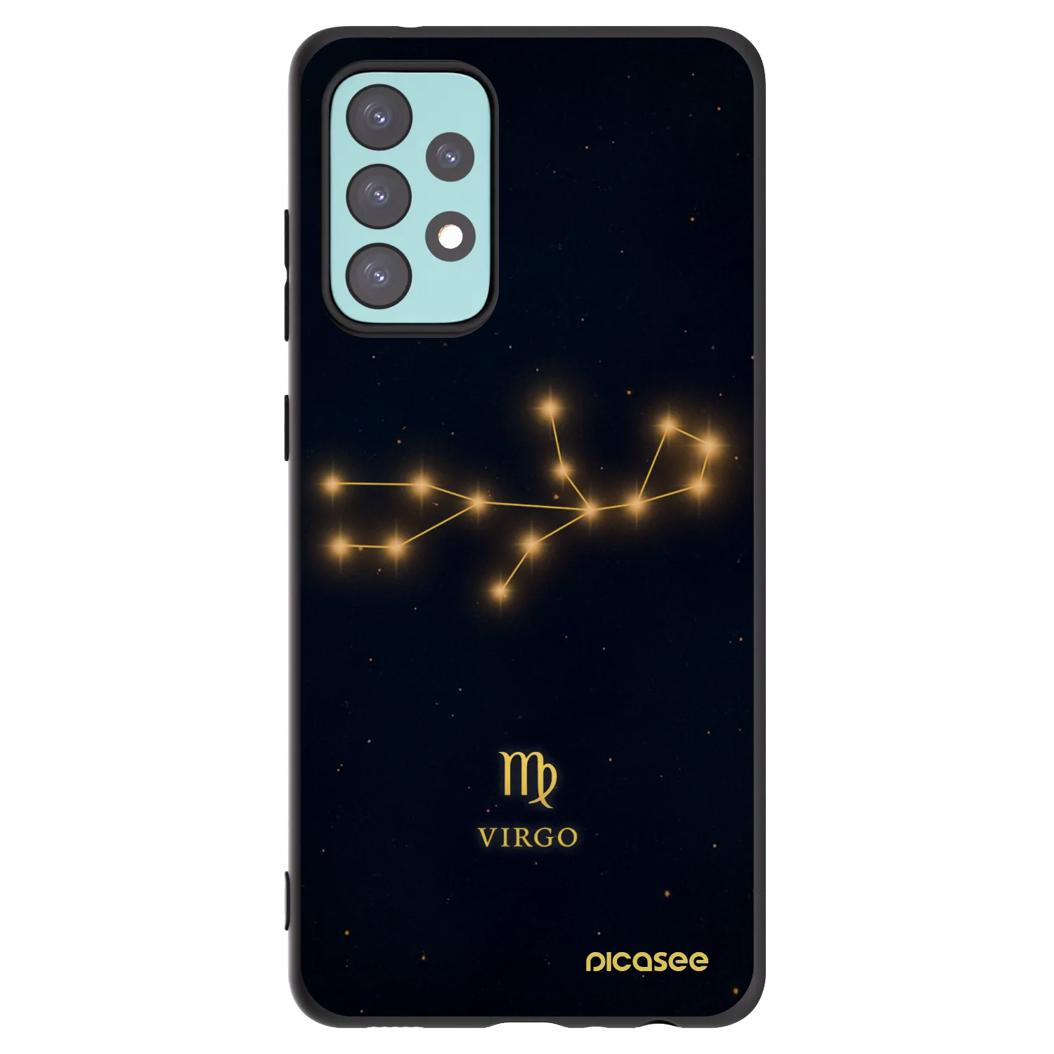 Picasee silikonowe czarne etui na Samsung Galaxy A72 A725F - VIRGO