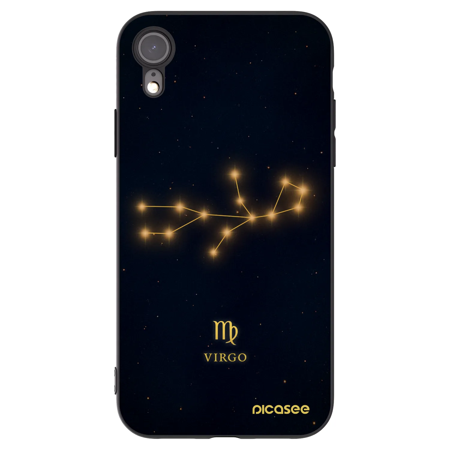 Picasee silikonowe czarne etui na Apple iPhone XR - VIRGO