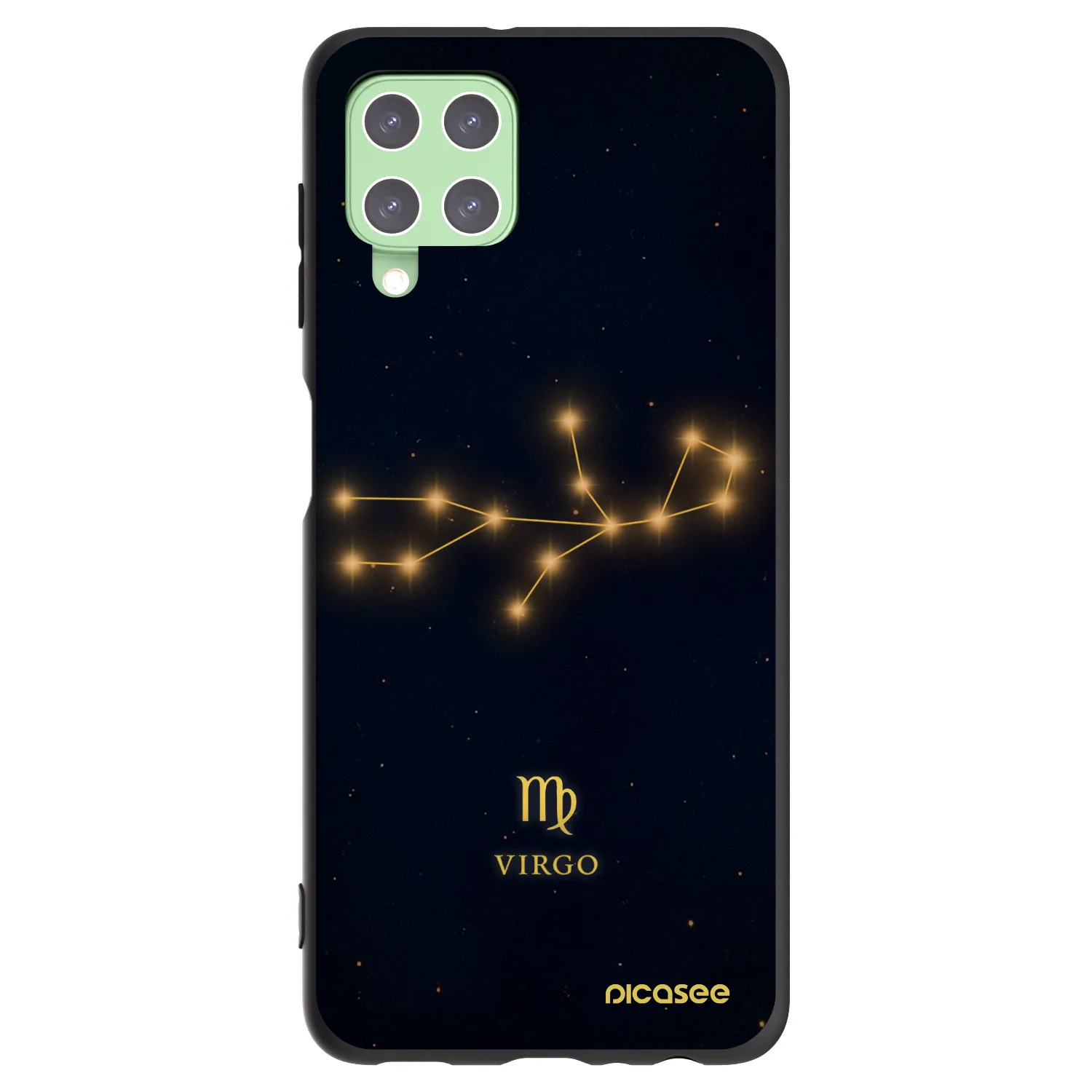 Picasee silikonowe czarne etui na Samsung Galaxy A22 A225F 4G - VIRGO