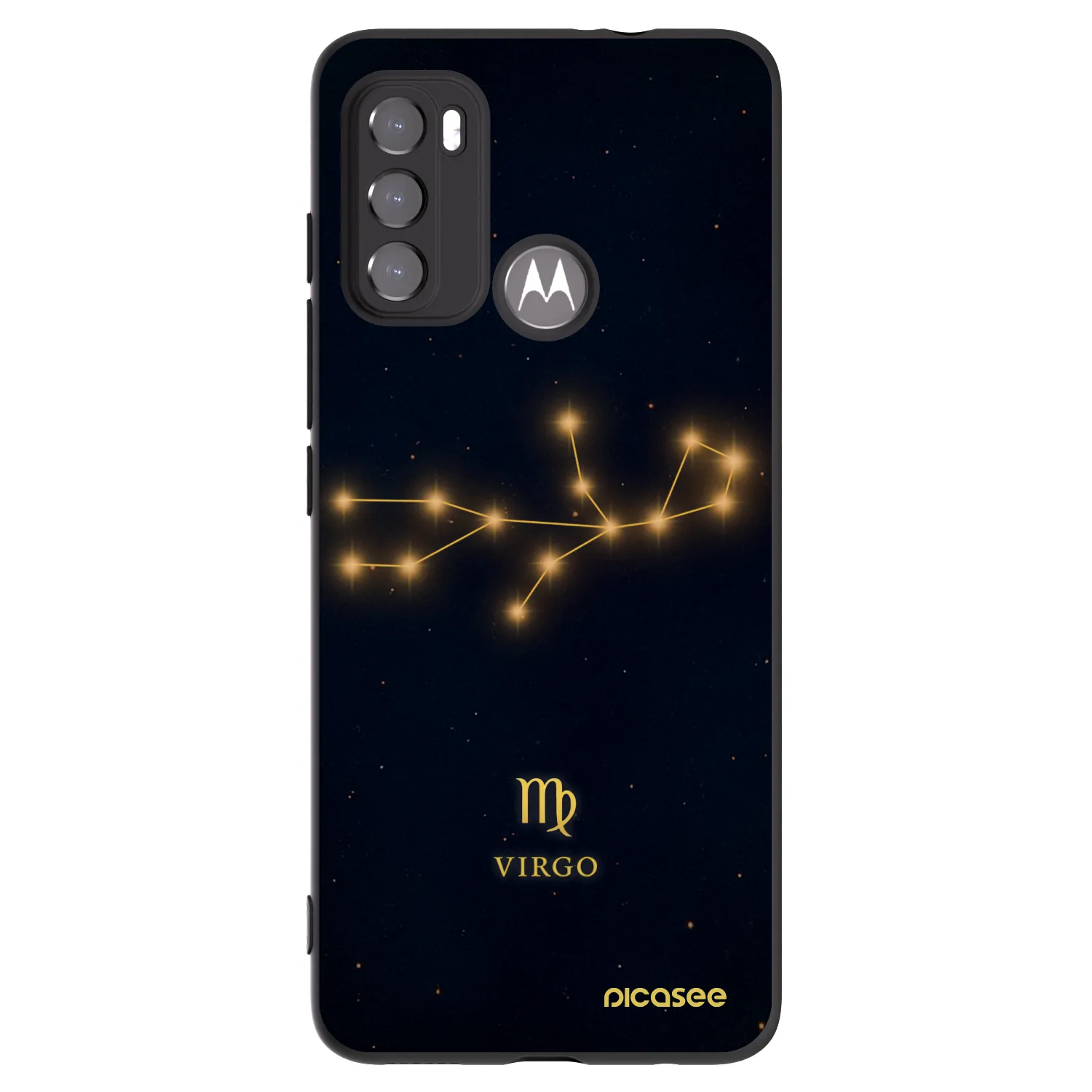 Picasee silikonowe czarne etui na Motorola Moto G60 - VIRGO
