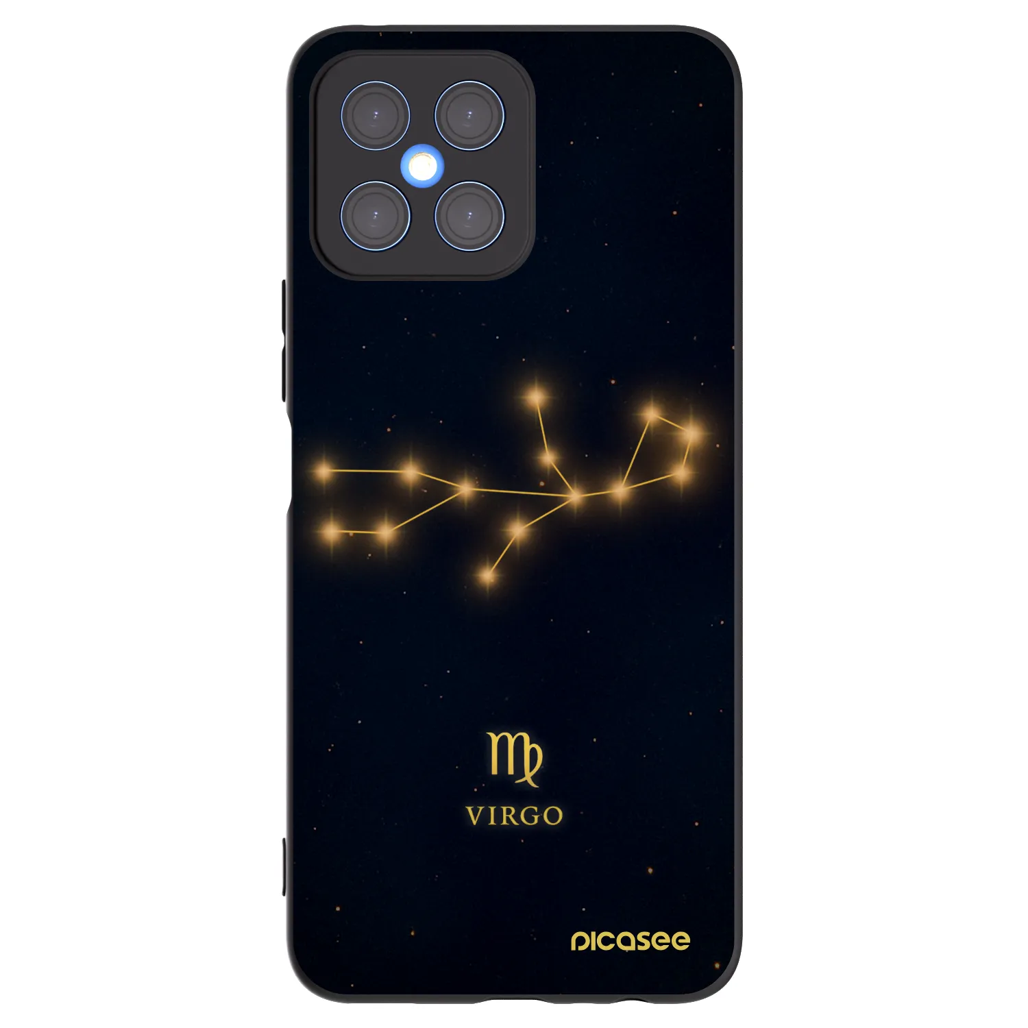Picasee silikonowe czarne etui na Honor X8 4G - VIRGO