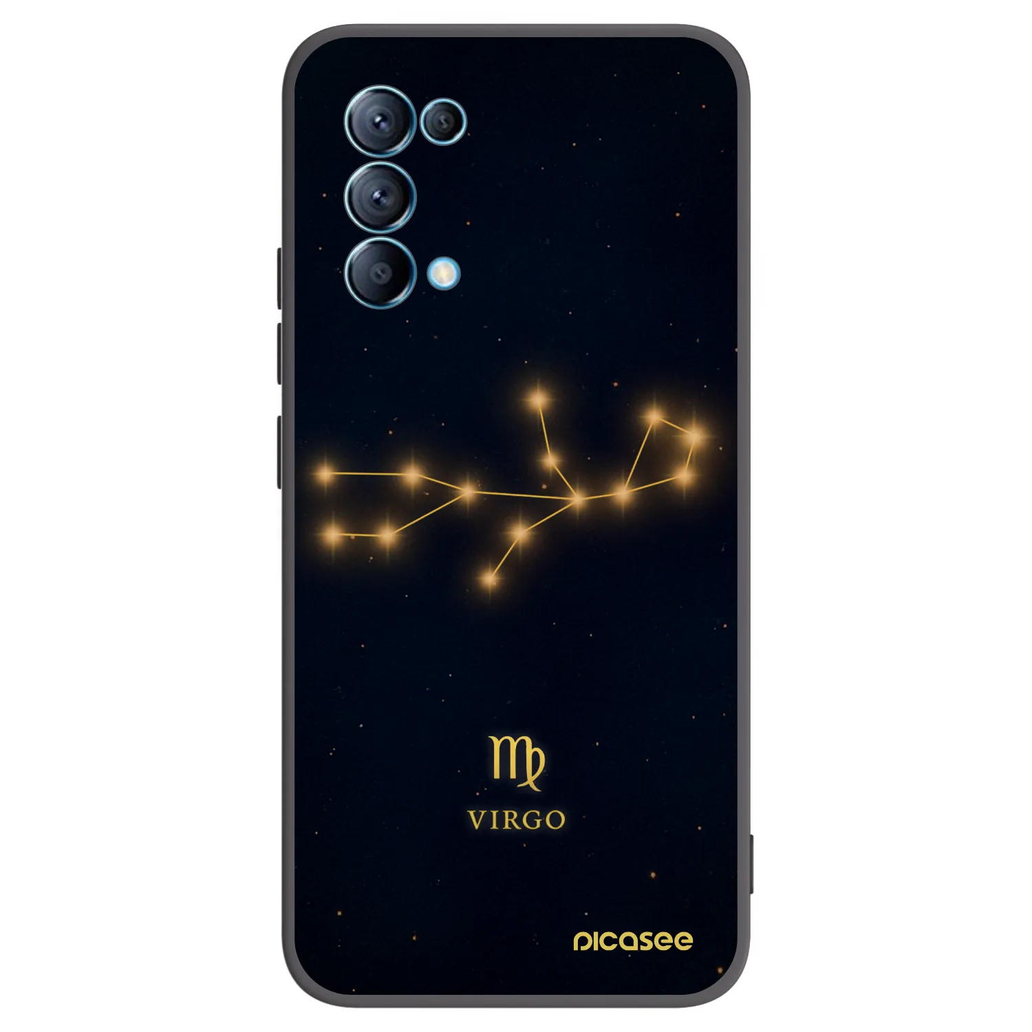 Picasee silikonowe czarne etui na OPPO Reno 5 5G - VIRGO