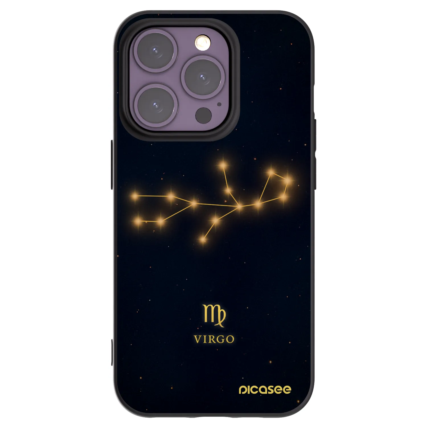 Picasee silikonowe czarne etui na Apple iPhone 14 Pro - VIRGO